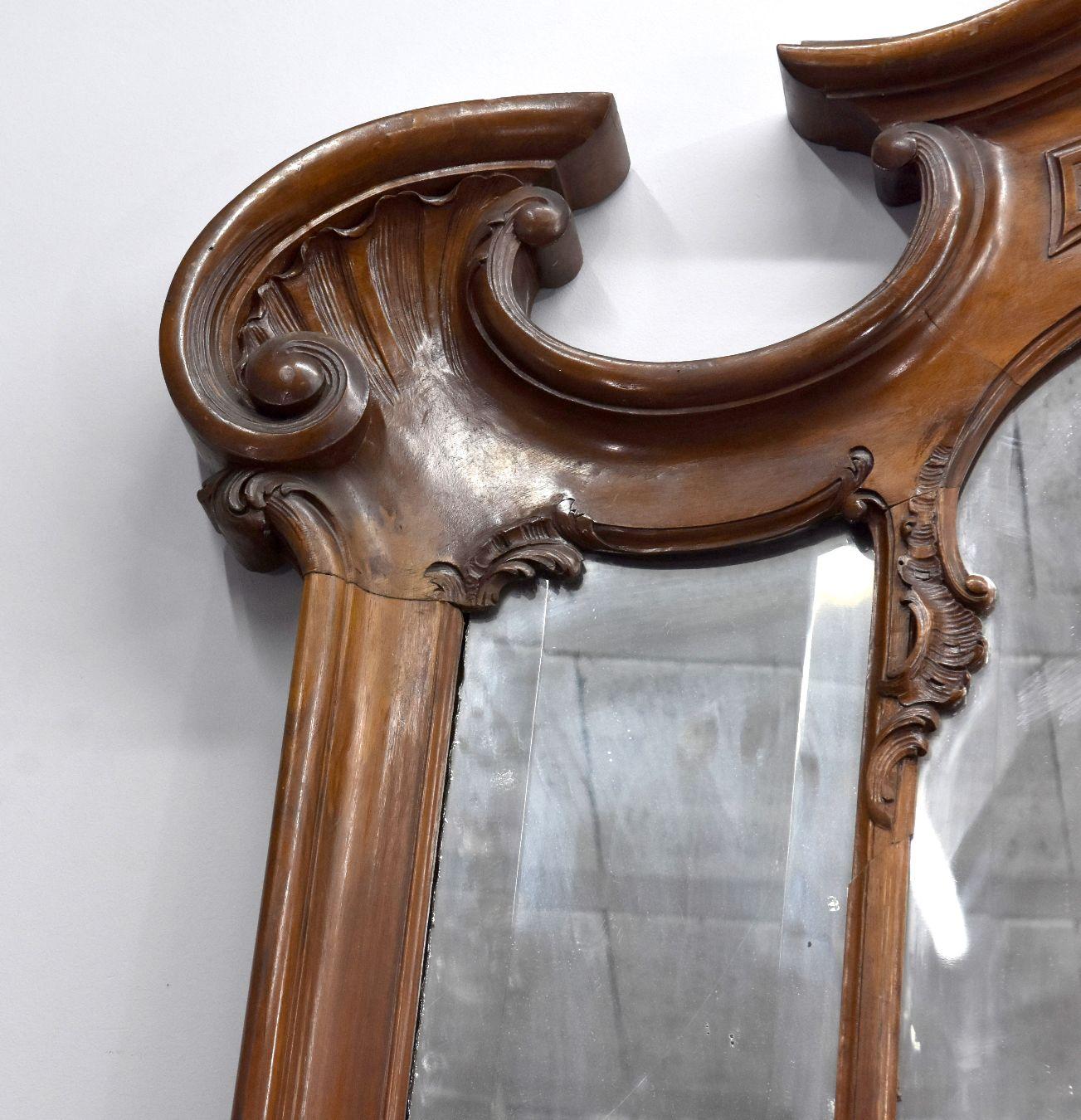 19th Century 19th Baroque Louis XV Rococo Style Walnut Dressing Table with Putti For Sale