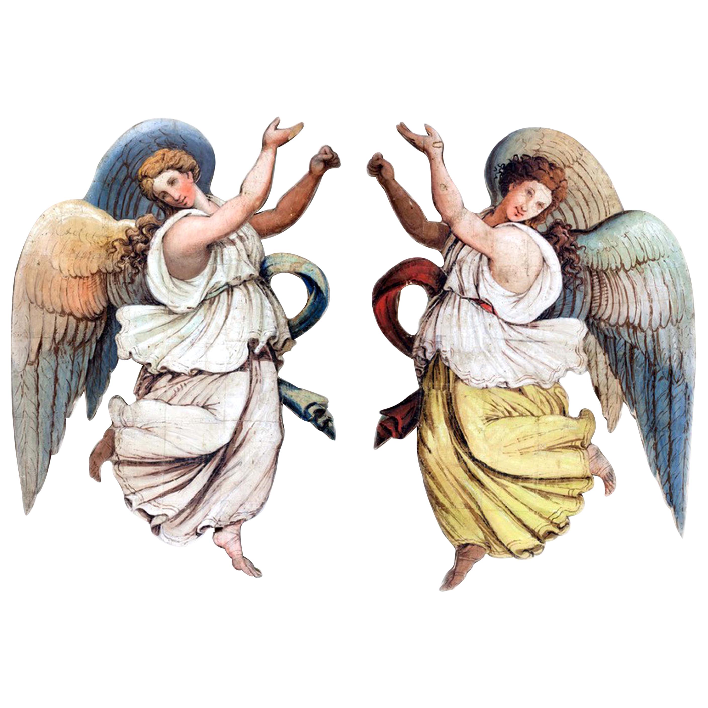 19th Century Adoring Angels, Pair