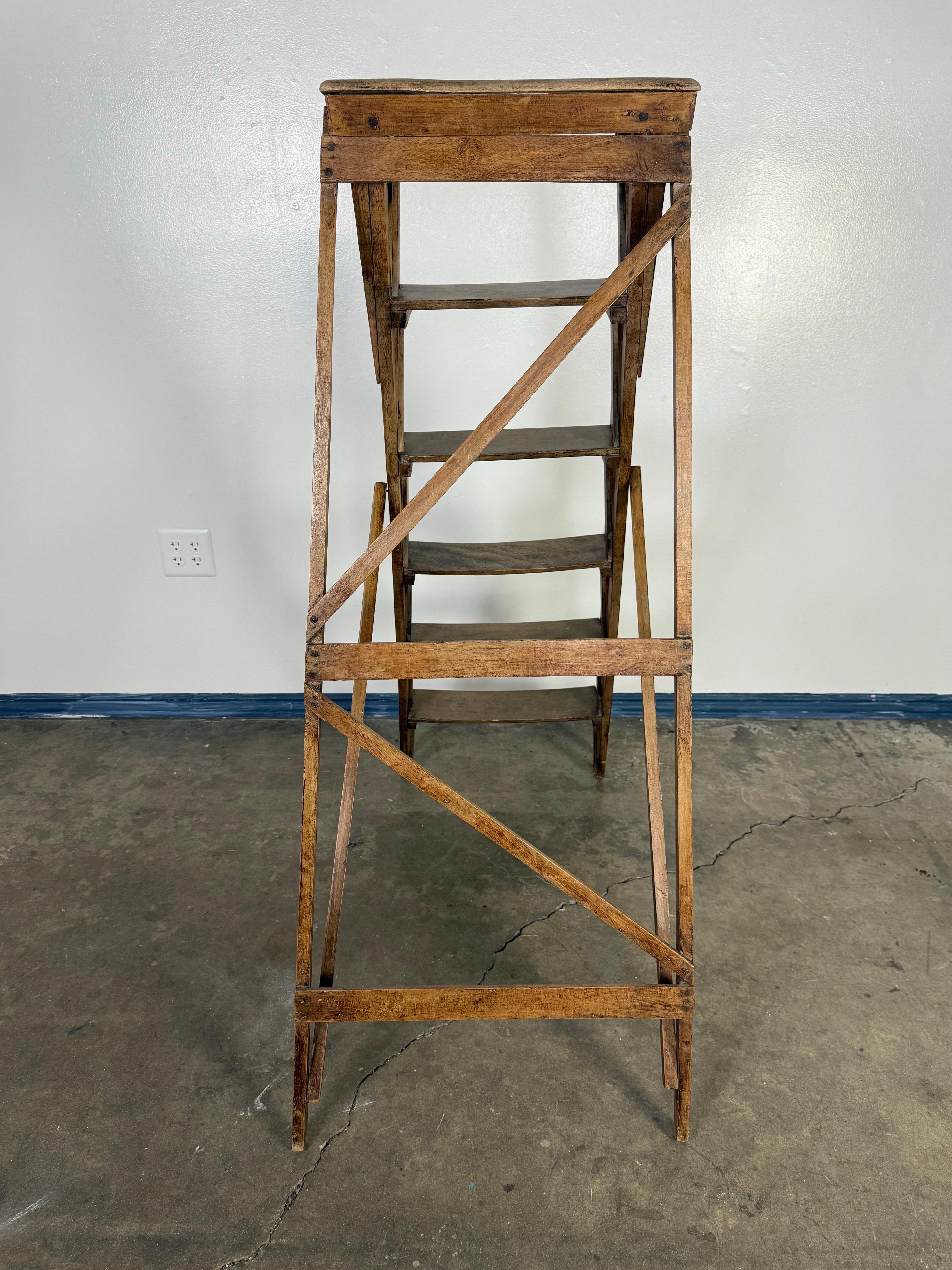 19th C. A-Frame Wood Ladder 3
