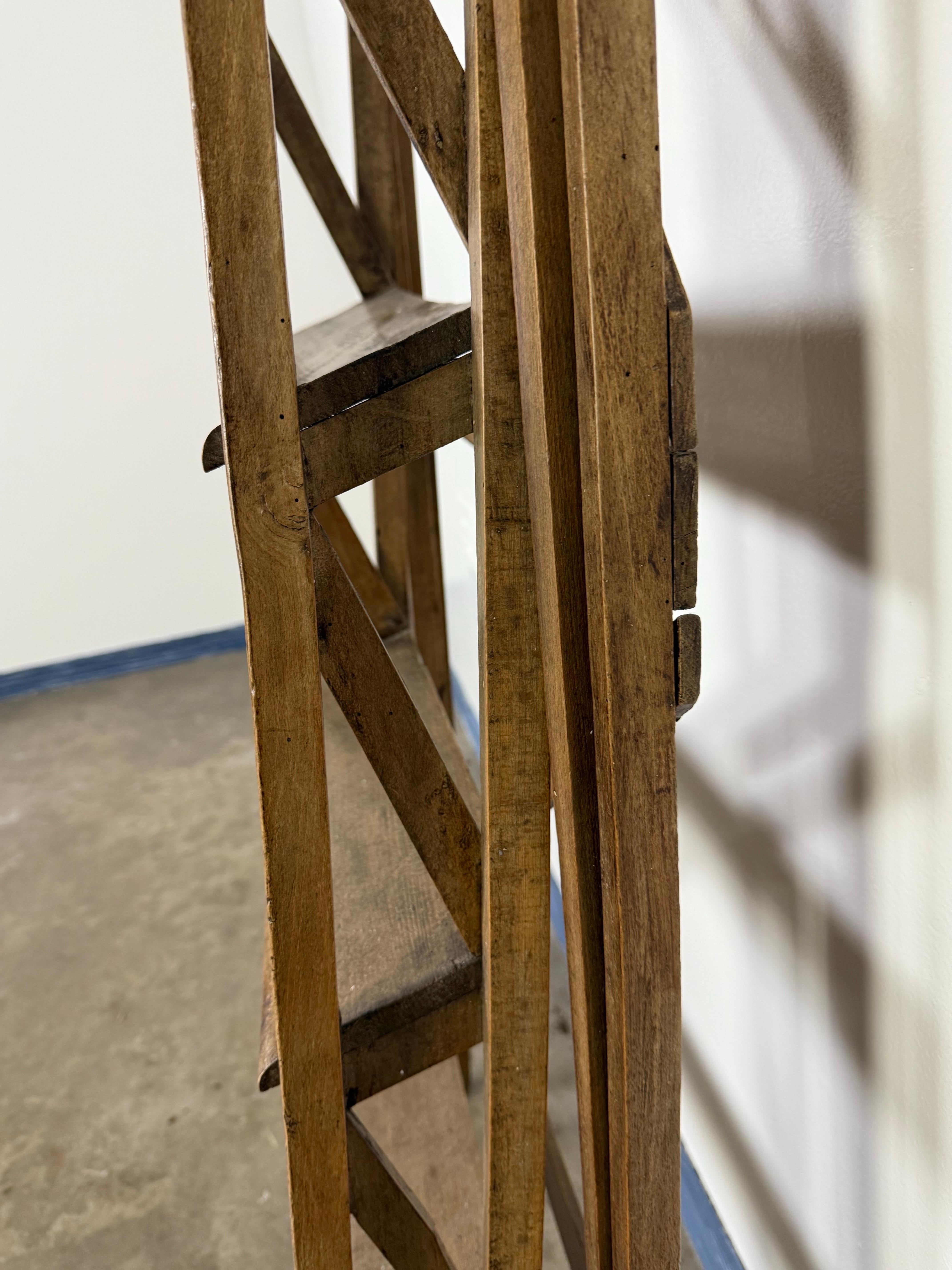 19th C. A-Frame Wood Ladder 5
