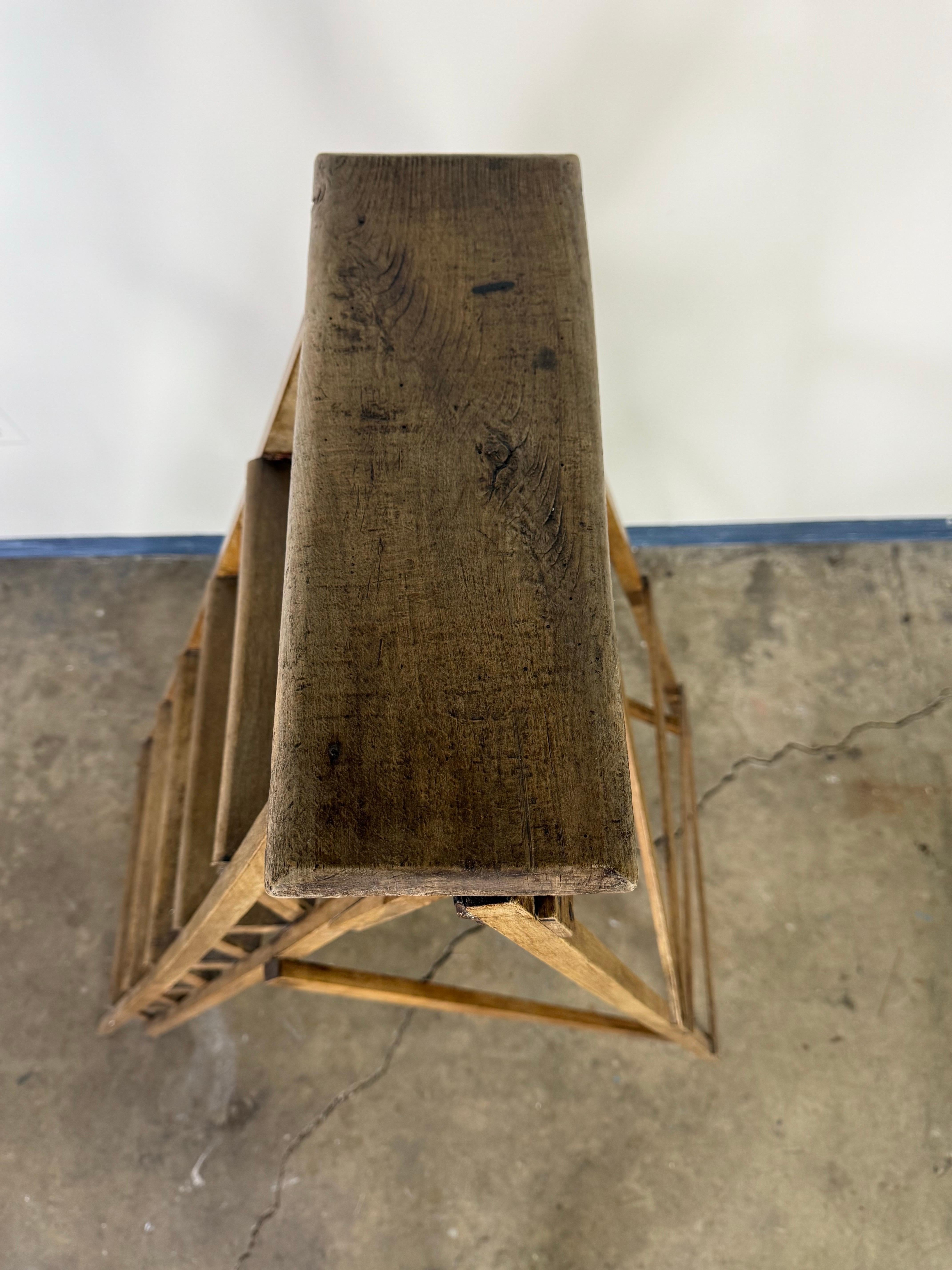 Hand-Crafted 19th C. A-Frame Wood Ladder
