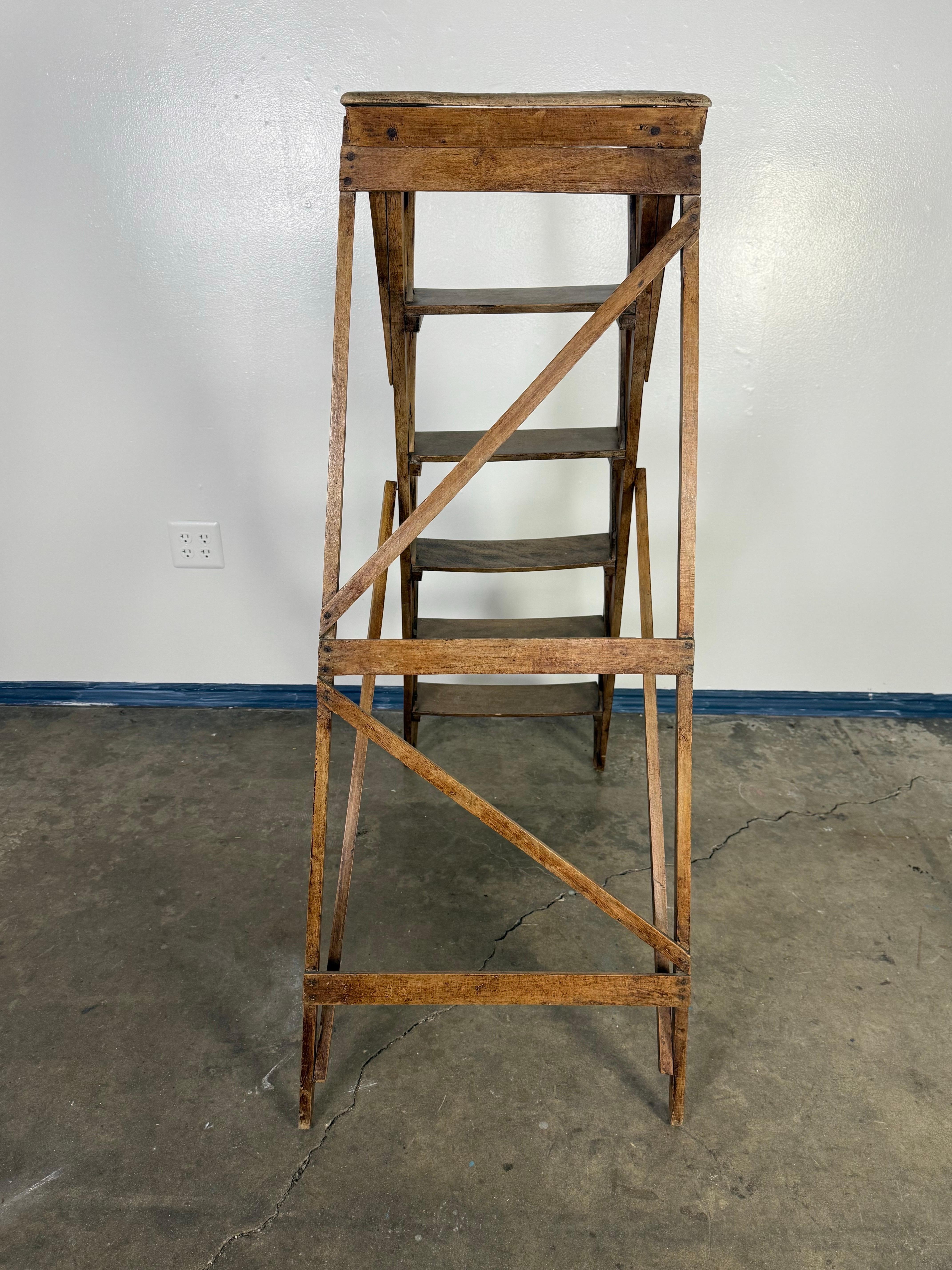19th C. A-Frame Wood Ladder 1