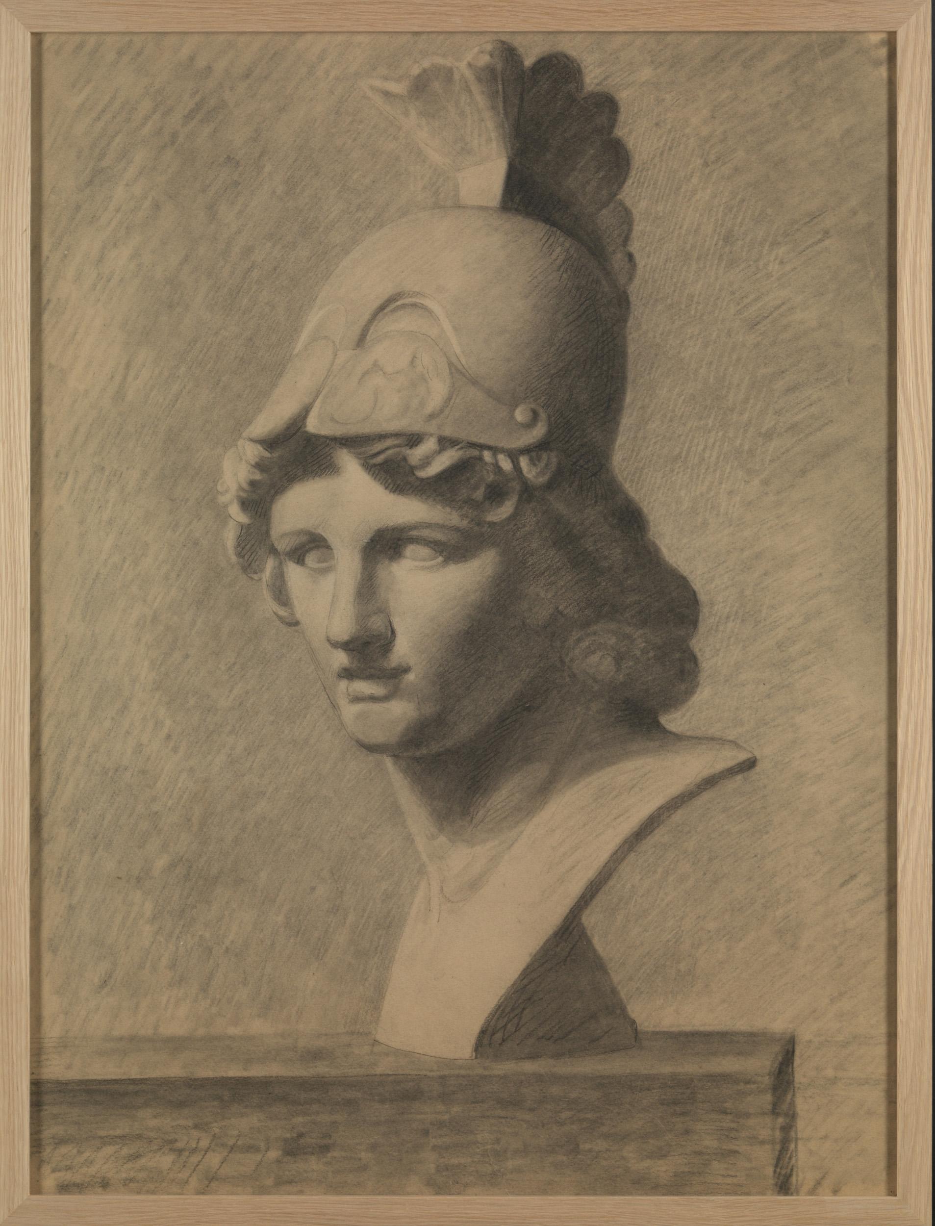Neoclassical 19th C, Academy Student Drawing, Pencil on Paper  For Sale