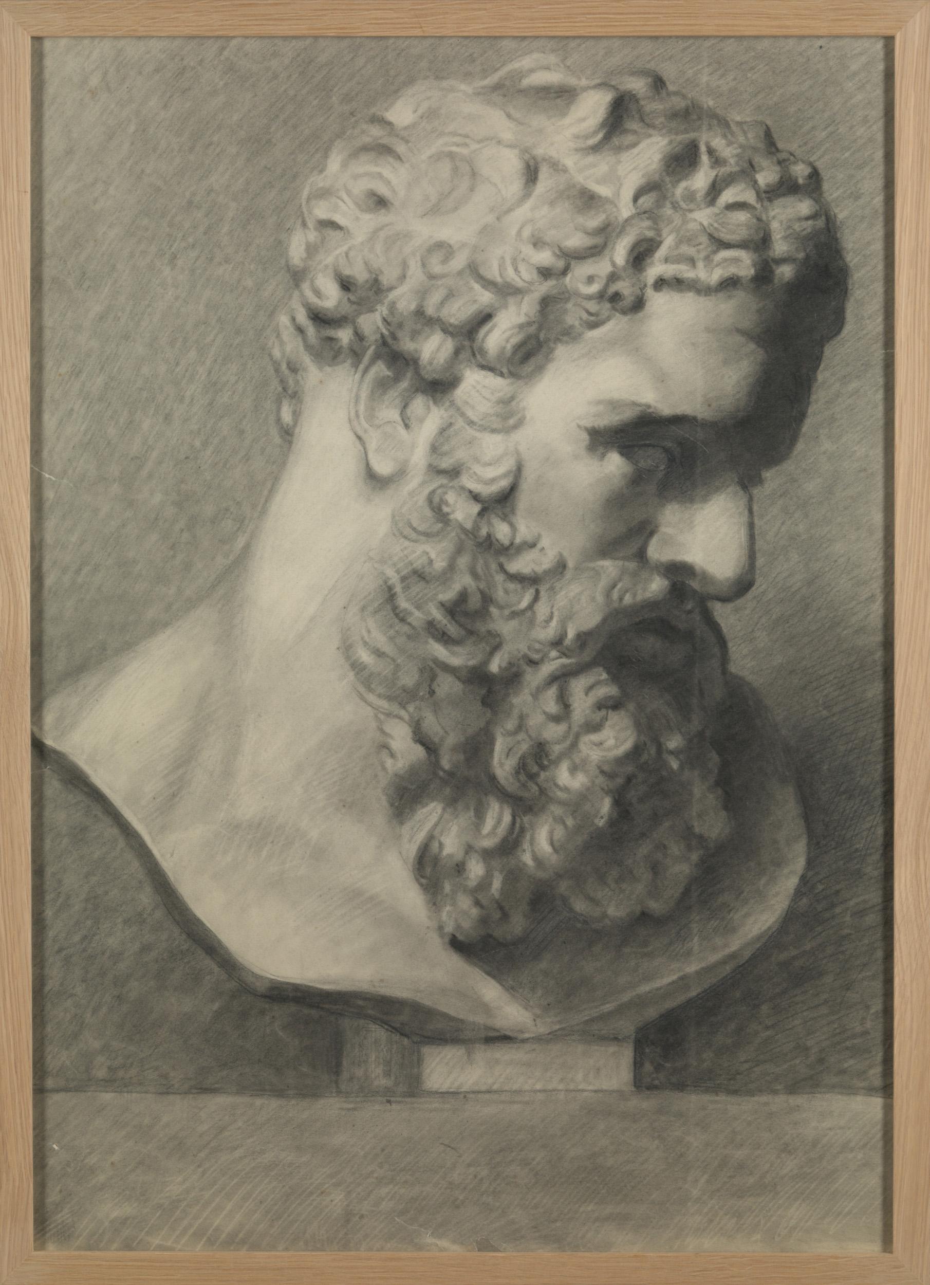 Neoclassical 19th C, Academy Student Drawing, Pencil on Paper
