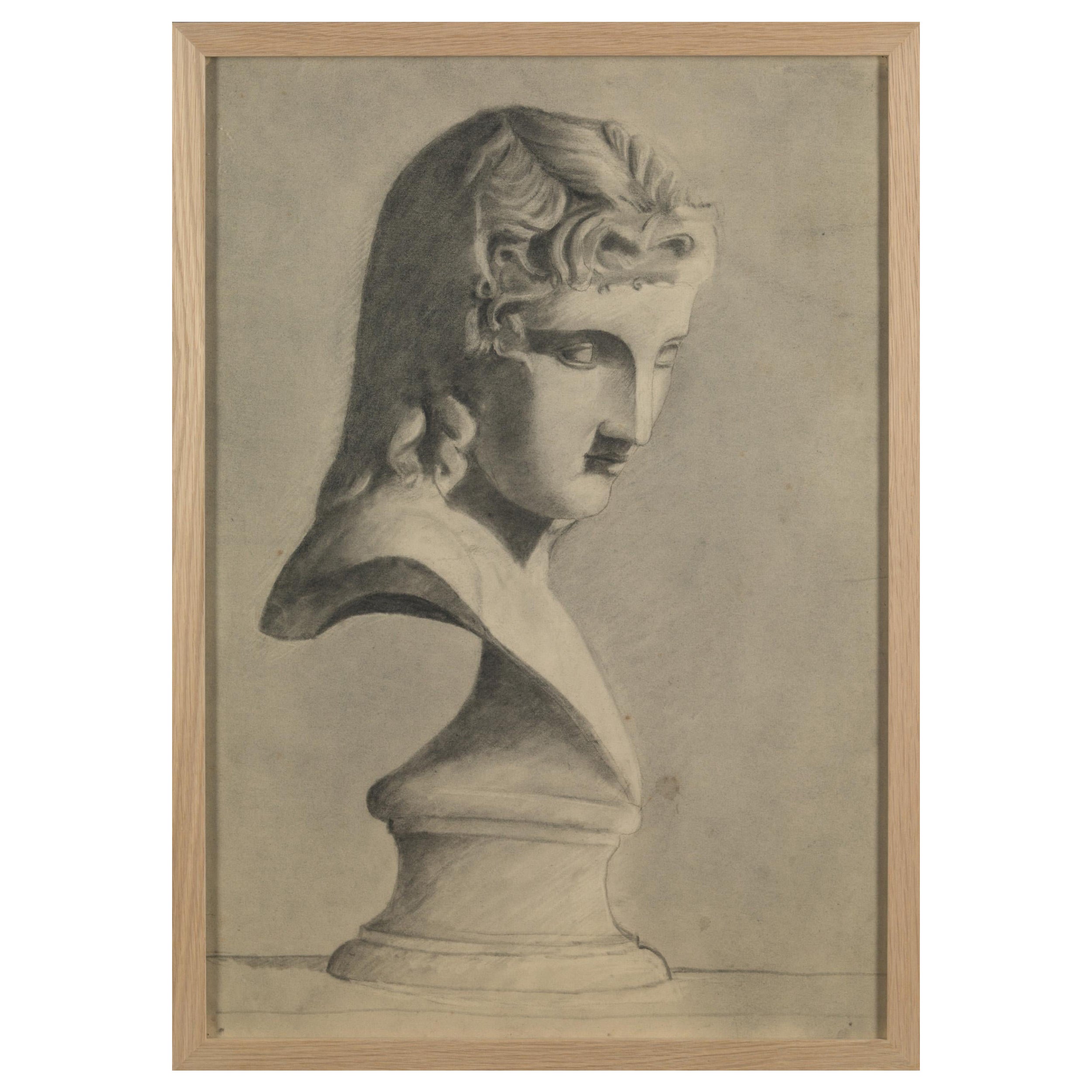 19th C, Academy Student Drawing, Pencil on Paper