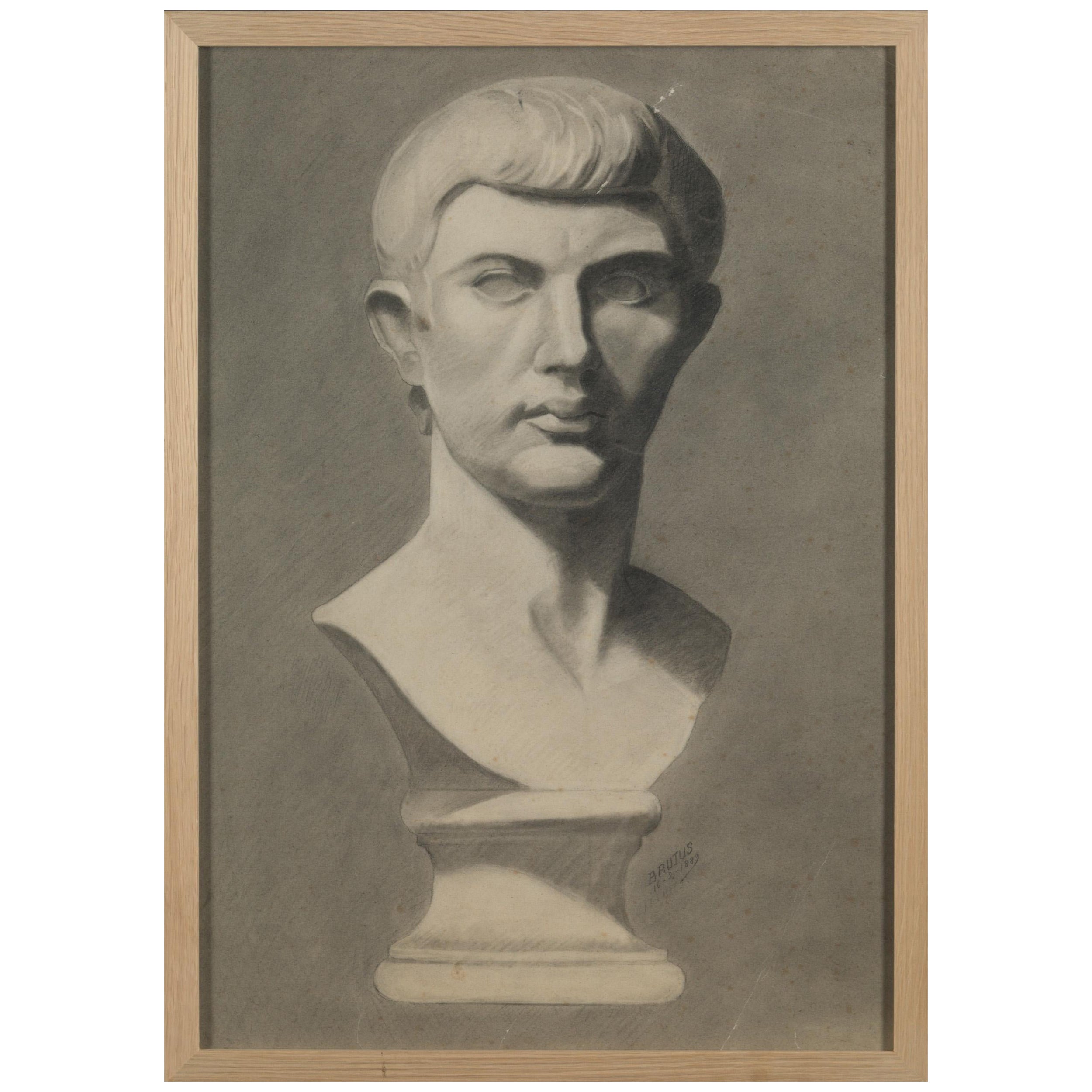 19th C, Academy Student Drawing, Pencil on Paper