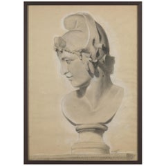 19th C, Academy Student Drawing, Pencil on Paper