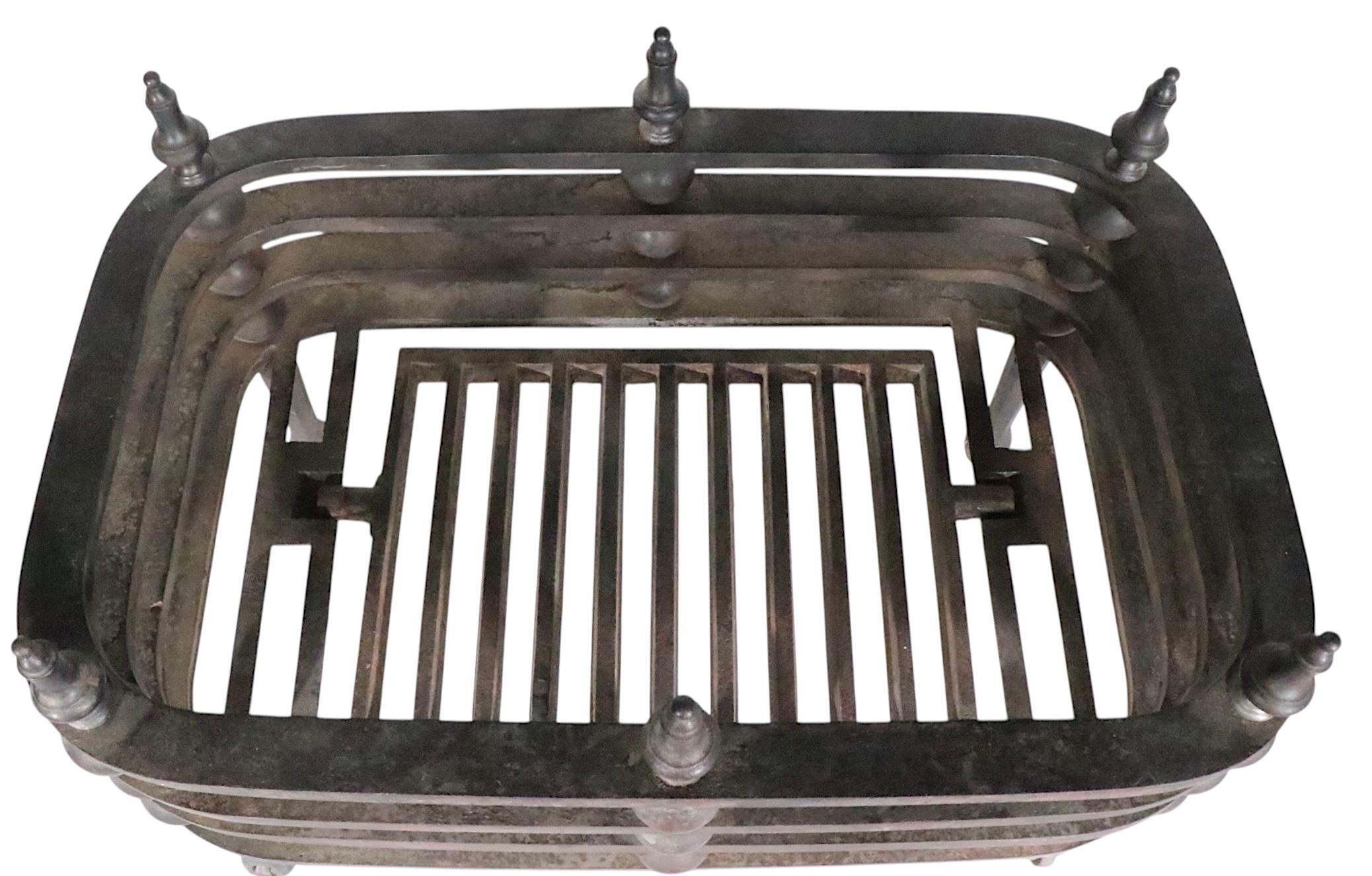 19th C Aesthetic Movement Fireplace Cast Iron Grate after Christopher Dresser In Good Condition For Sale In New York, NY