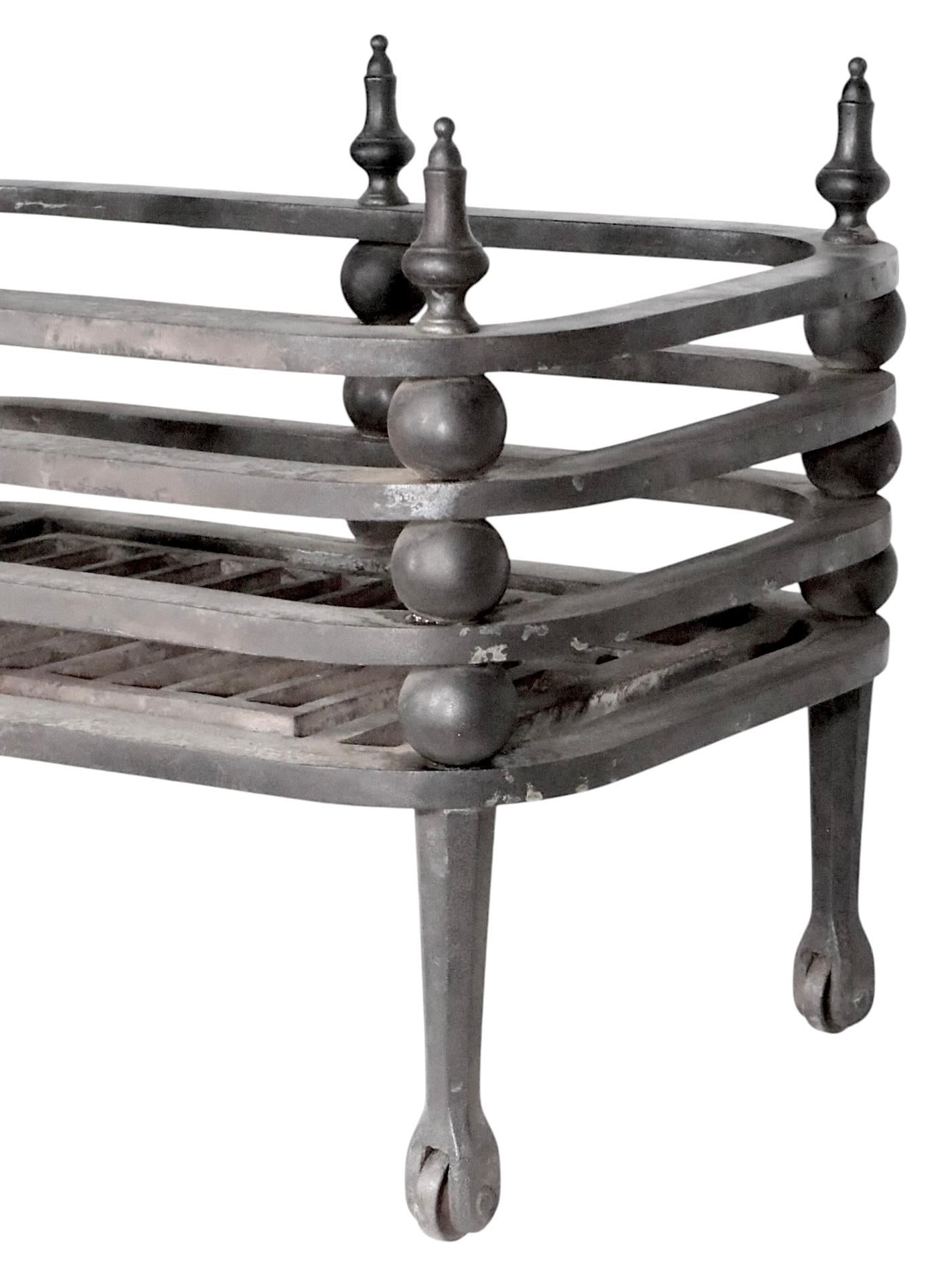 19th C Aesthetic Movement Fireplace Cast Iron Grate after Christopher Dresser For Sale 1