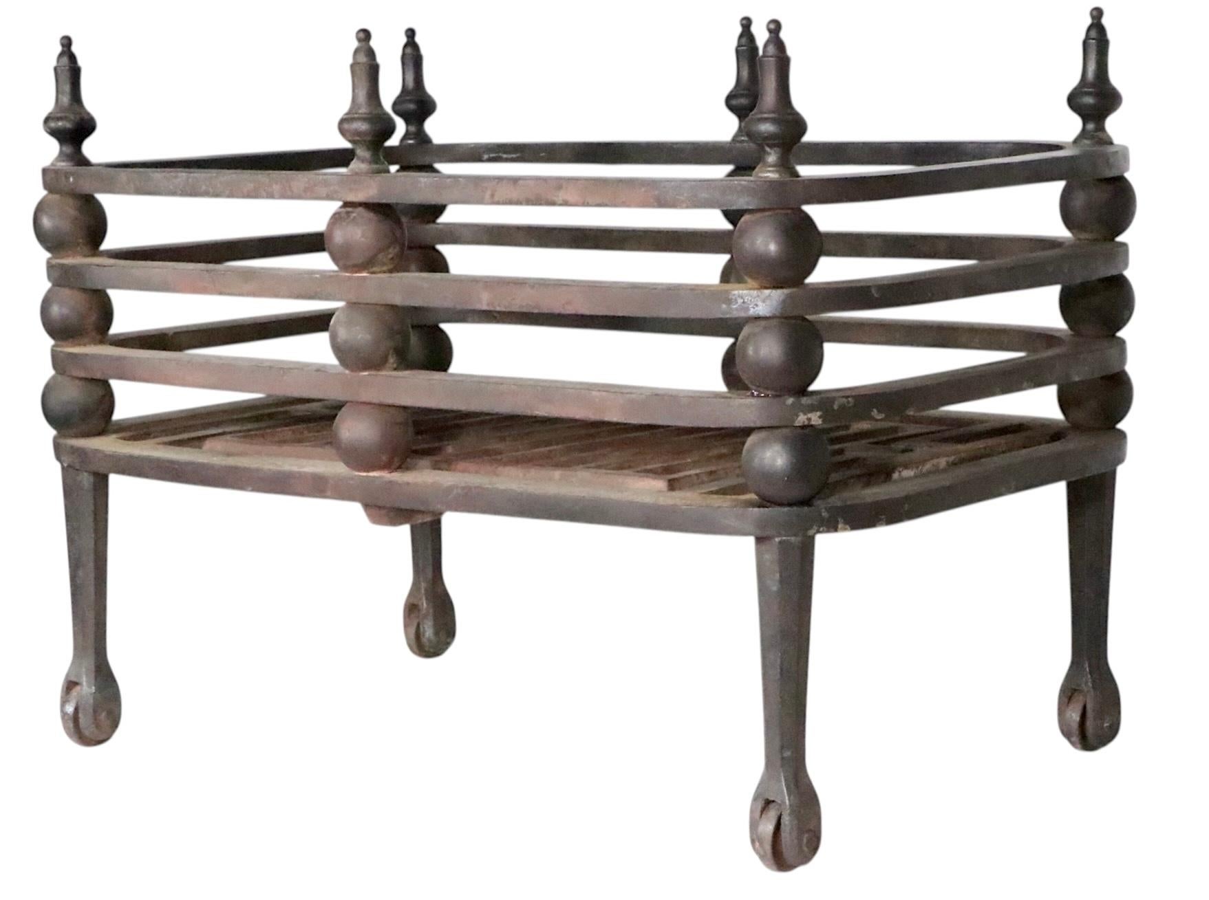 19th C Aesthetic Movement Fireplace Cast Iron Grate after Christopher Dresser For Sale 4