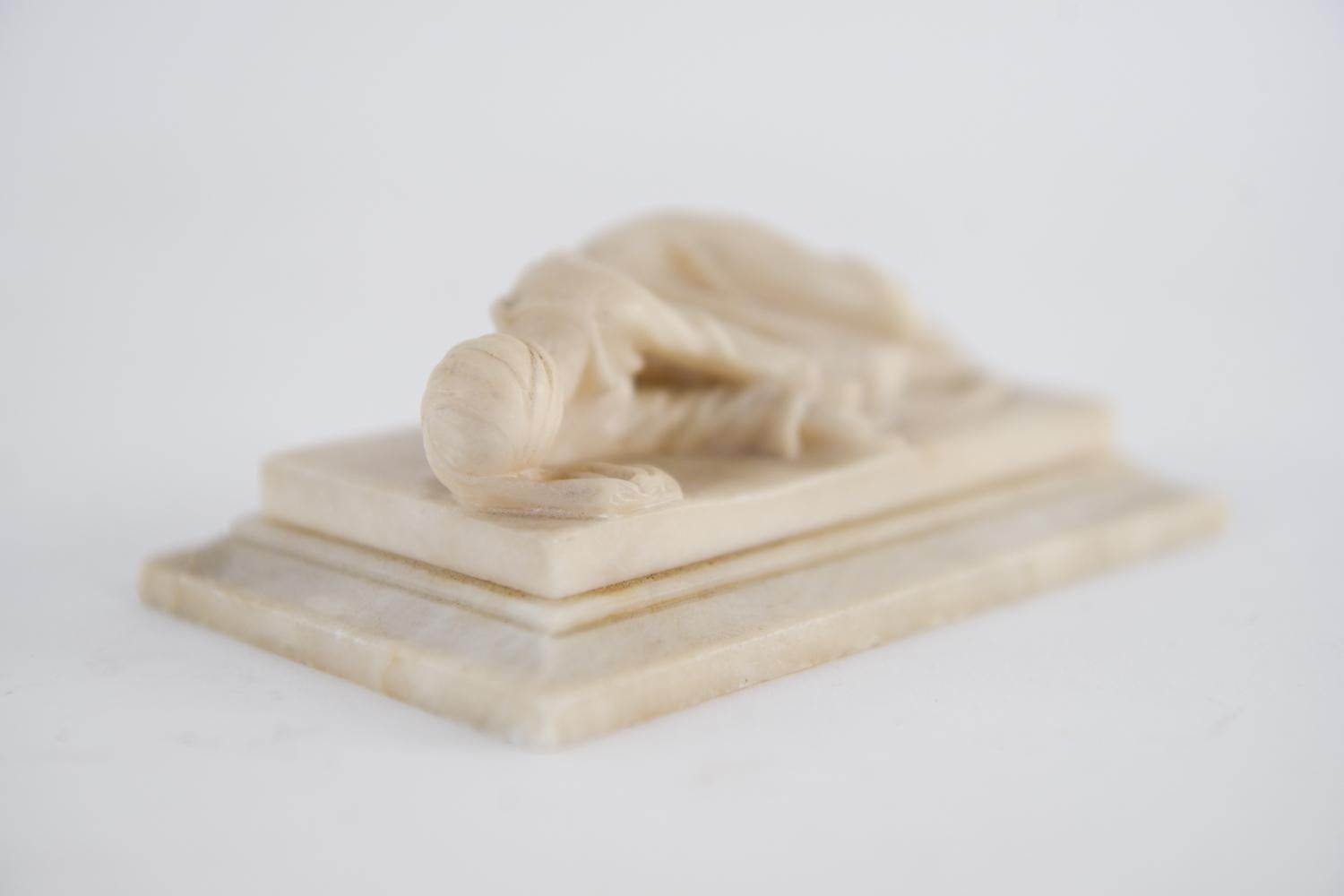 Italian 19th C. Alabaster Paperweight After Maderno, 