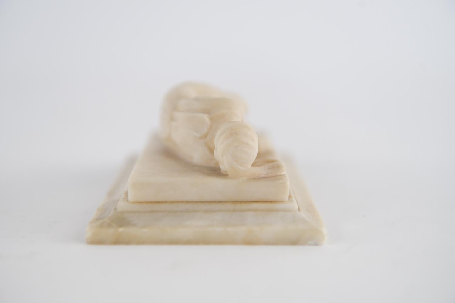 Hand-Carved 19th C. Alabaster Paperweight After Maderno, 