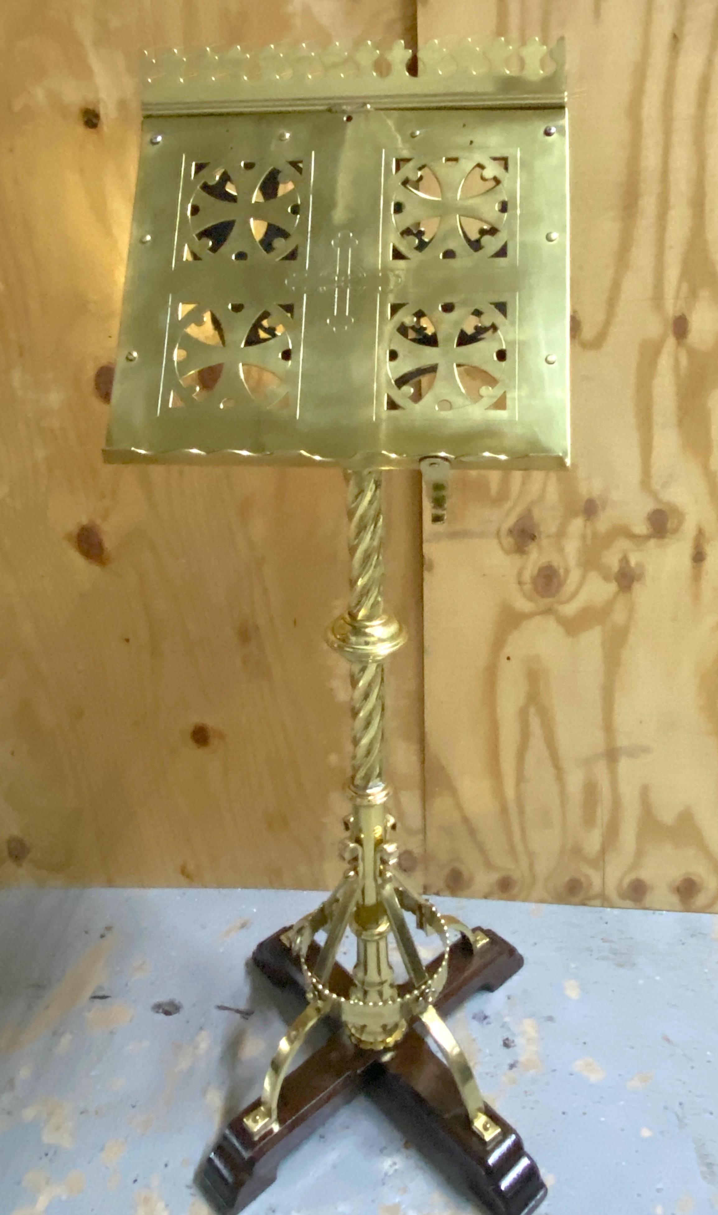 19th C. American Brass Ecclesiastical Revolving Dual Sided Lectern/ Music Stand  For Sale 8