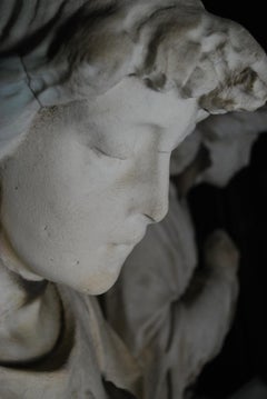 American Carved Authentic Large Marble Angel Statues