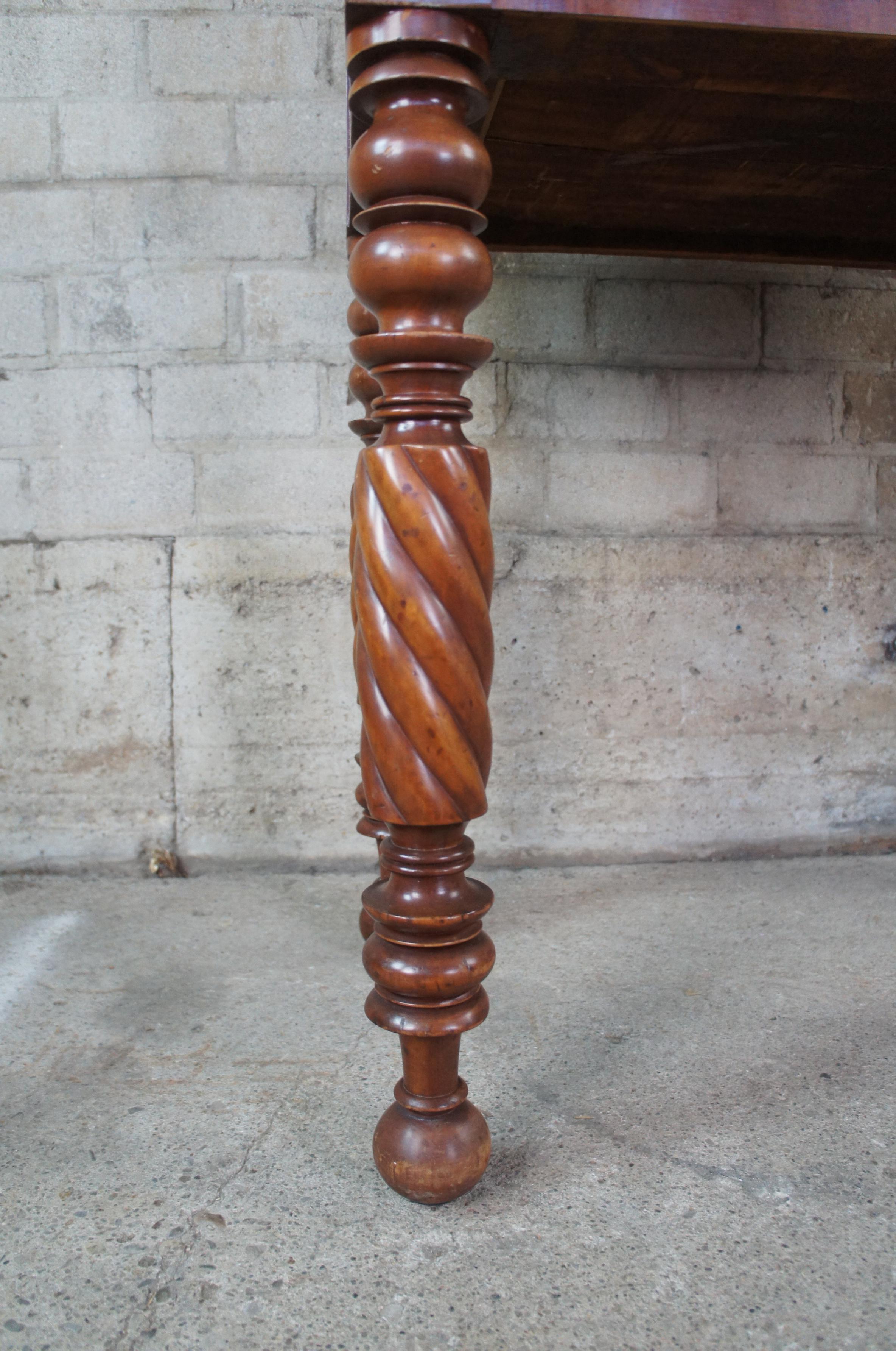 19th Century 19th C. American Empire Flame Mahogany Shaving Stand Vanity Desk Dressing Table For Sale