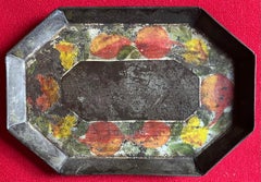 19th c. American Federal Folk Art Paint Decorated Small Tole Tray, Circa 1820