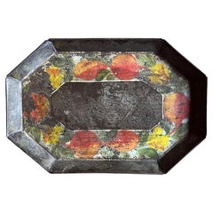 19th c. American Federal Folk Art Paint Decorated Small Tole Tray, Circa 1820