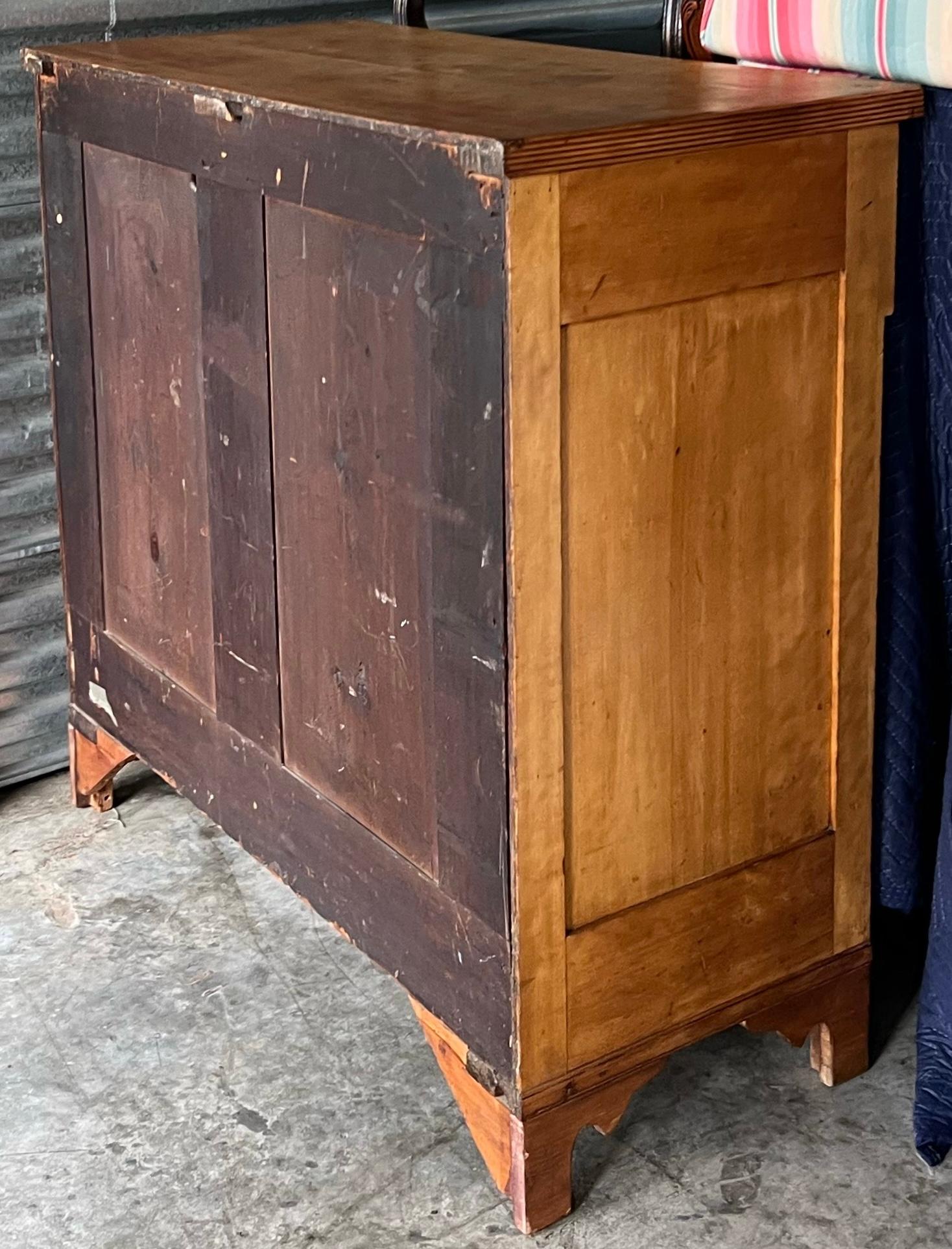 19th-C. American Federal Style Tiger Maple Chest or Commode For Sale 2
