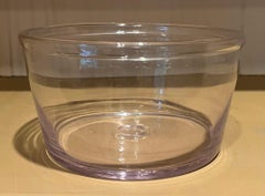 19th c. American Free Form Blown Glass Bowl with Rolled Lip and Polished Pontil