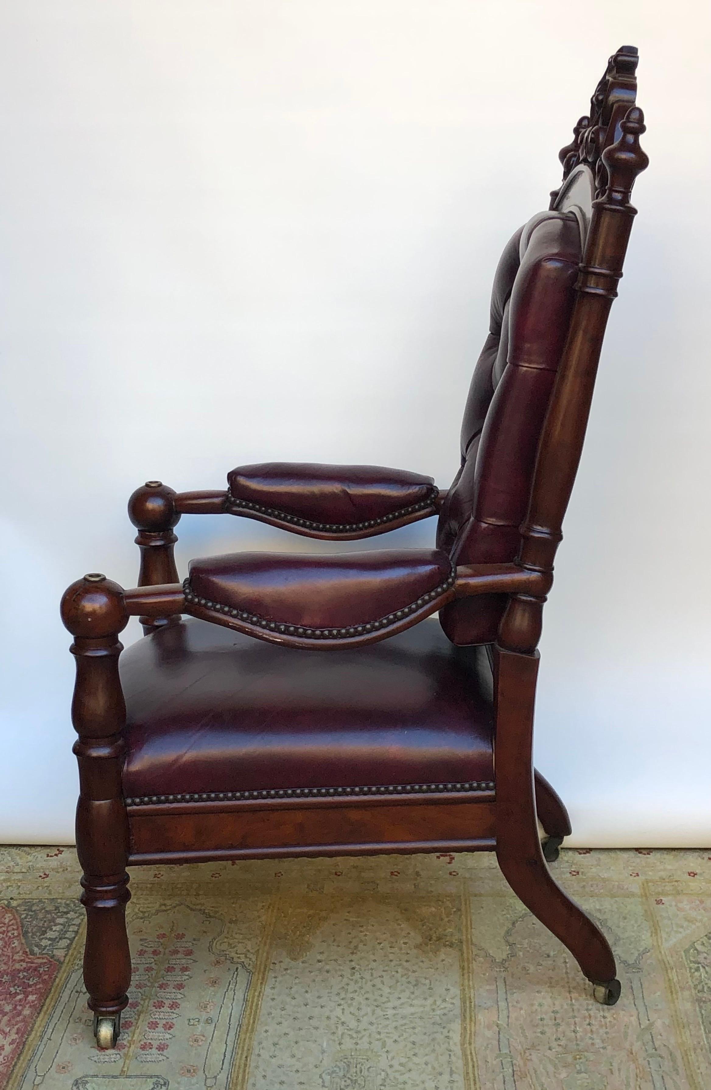 19th Century American Mahogany Reading / Library Chair 5