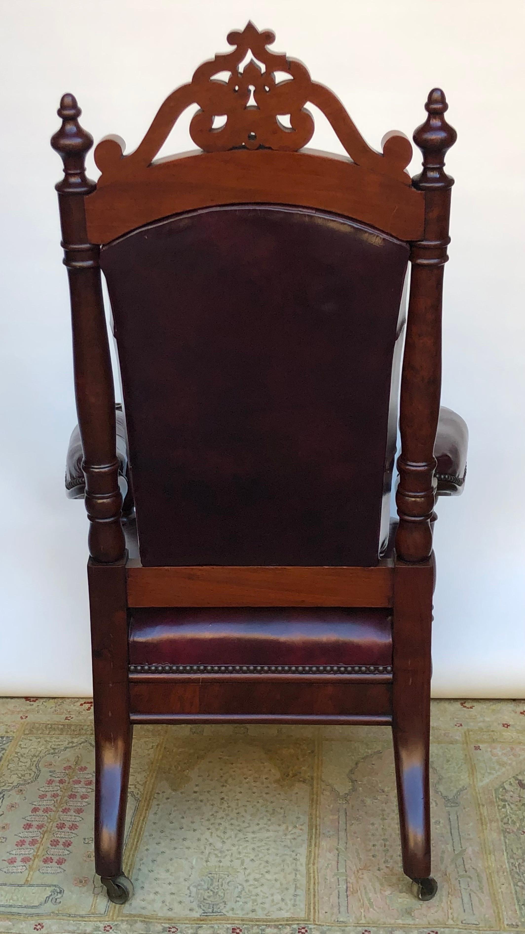 19th Century American Mahogany Reading / Library Chair 6