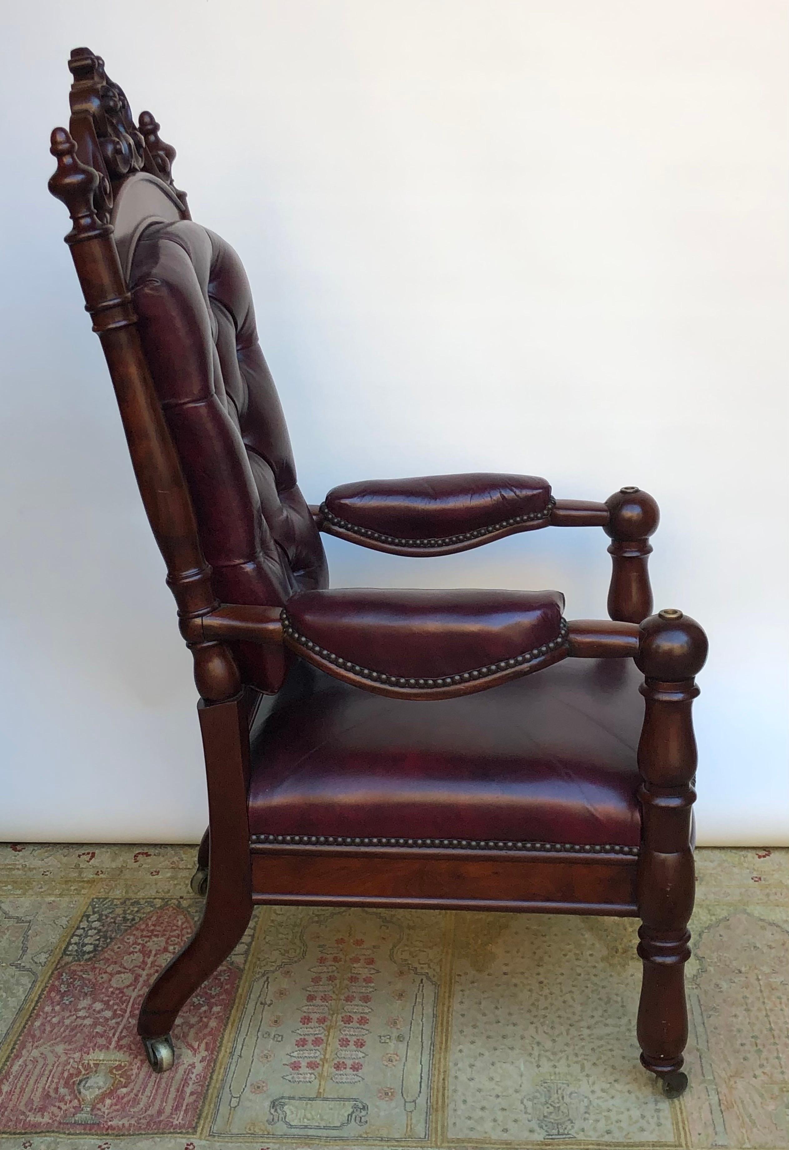19th Century American Mahogany Reading / Library Chair 7