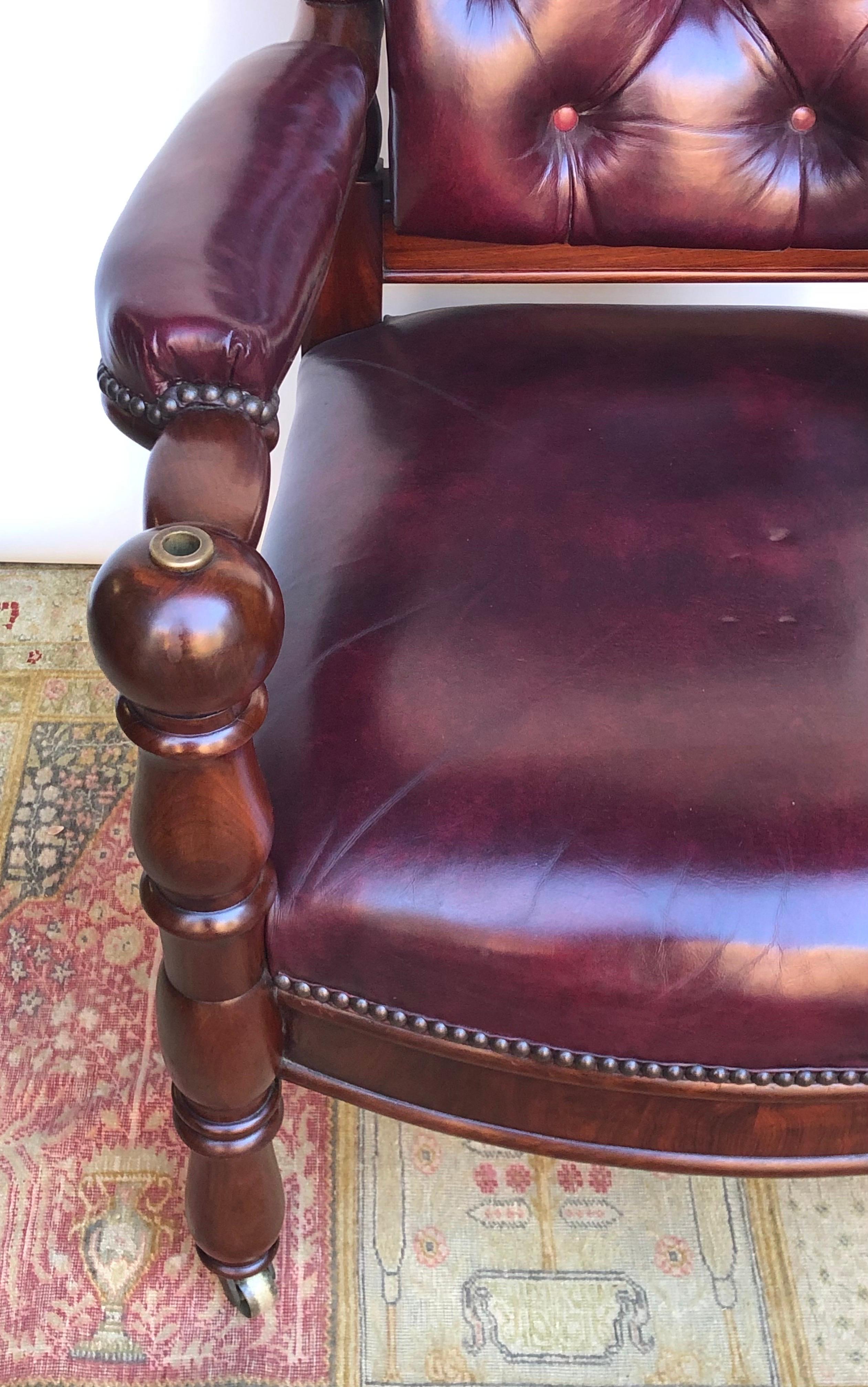 19th Century American Mahogany Reading / Library Chair 12