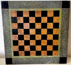 19th C American Marbleized Slate Chess Board