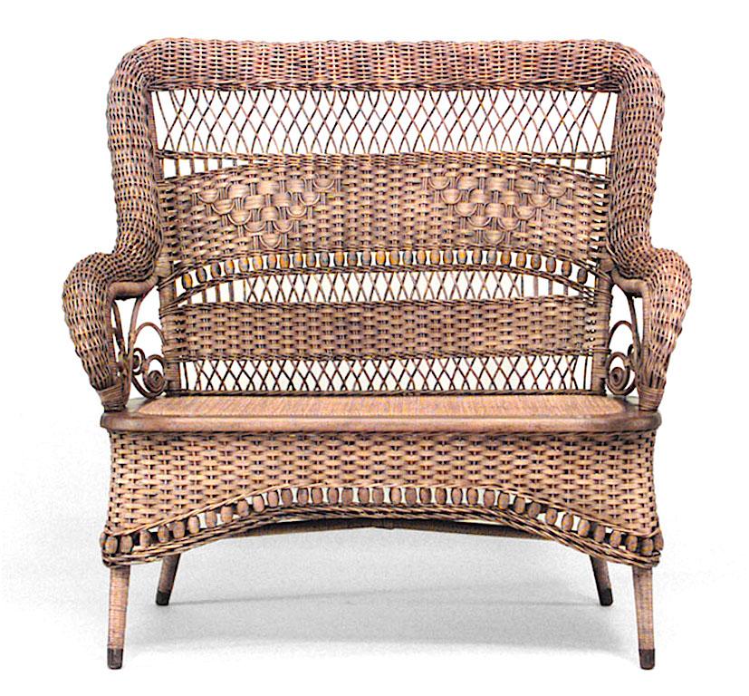 antique wicker settee