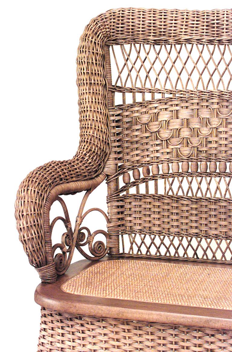 American Victorian Wicker Loveseat For Sale at 1stDibs wicker settee