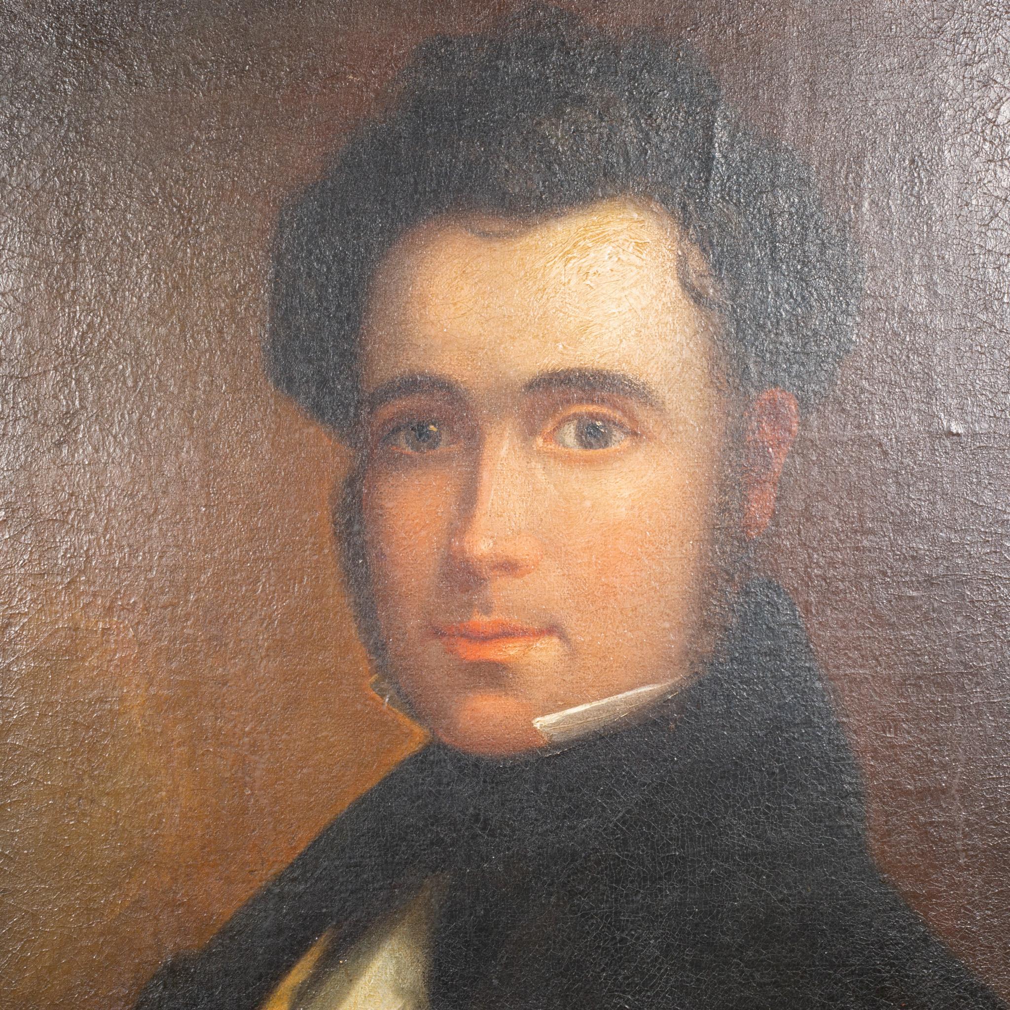 ABOUT

An original unsigned 19th century oil portrait on canvas of a gentleman. This piece has retained its original finish.

Signed on back by Winchell's Picture Framing 