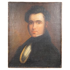 19. Jahrhundert. Amerikanisches Ölporträt eines Gentleman