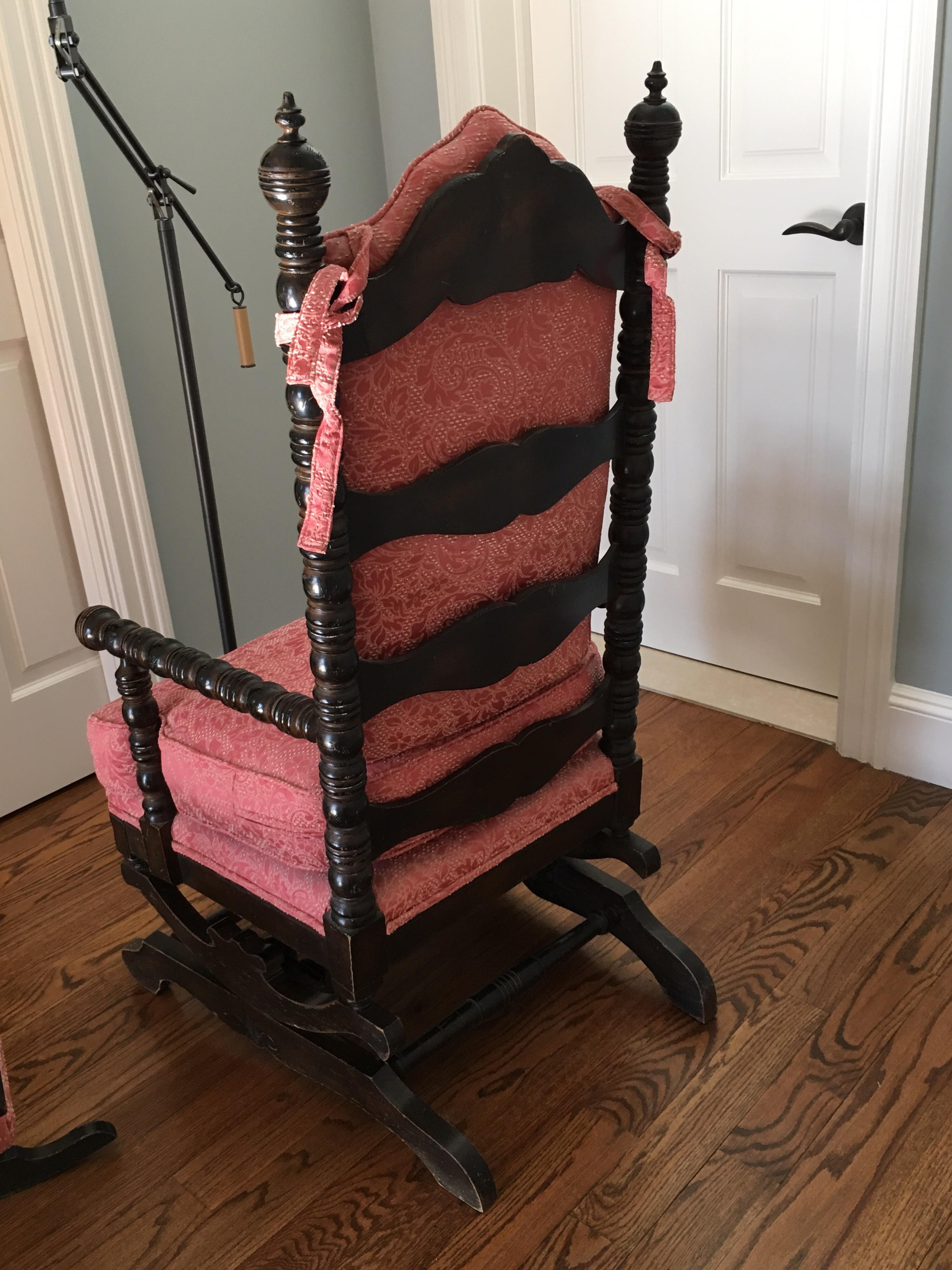 19th Century American Platform Rocker with Footstool by George Hunzinger For Sale 5