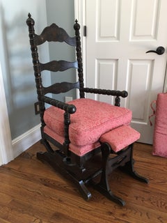 19th Century American Platform Rocker with Footstool by George Hunzinger