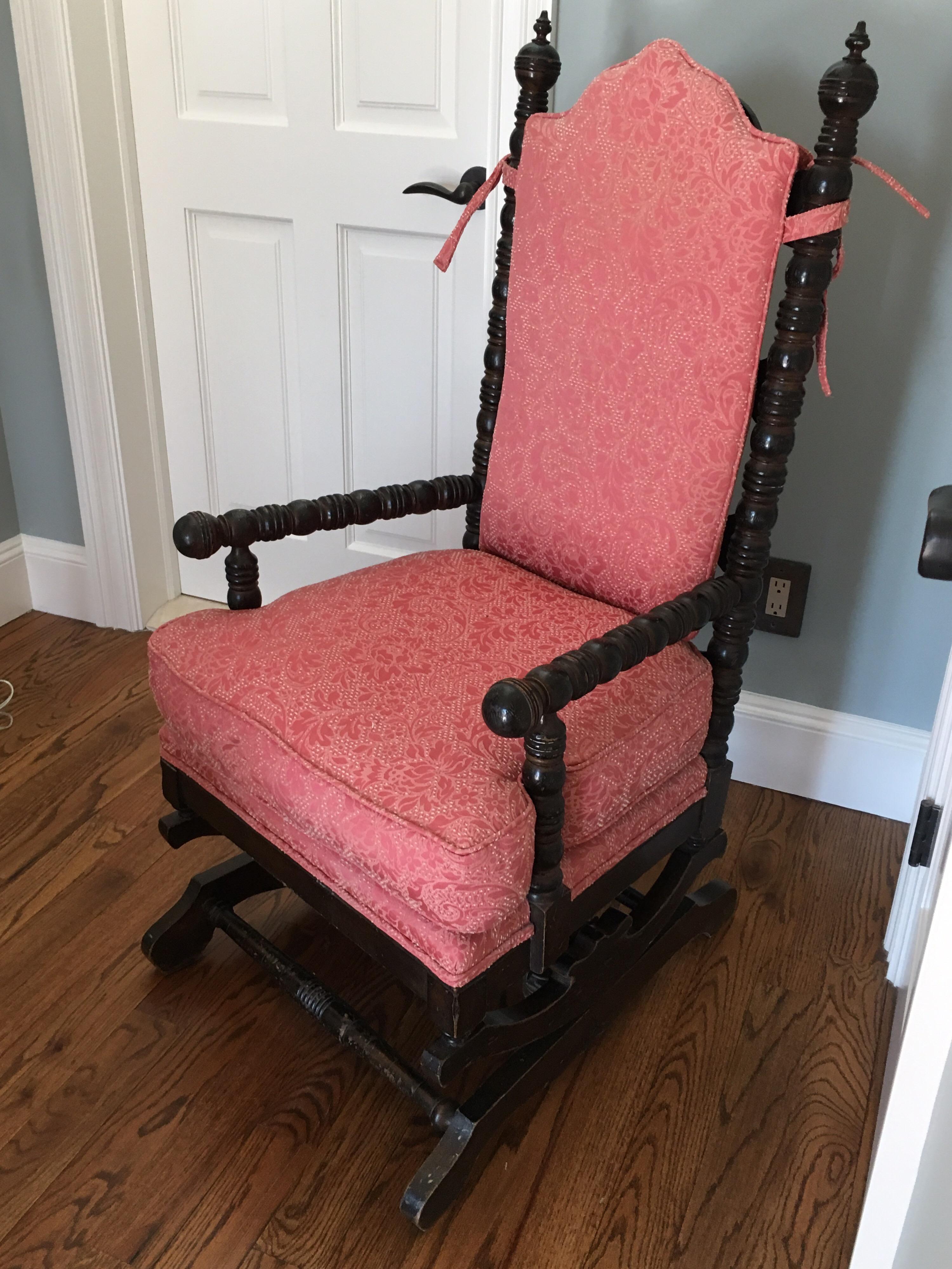 19th Century American Platform Rocker with Footstool by George Hunzinger For Sale 1