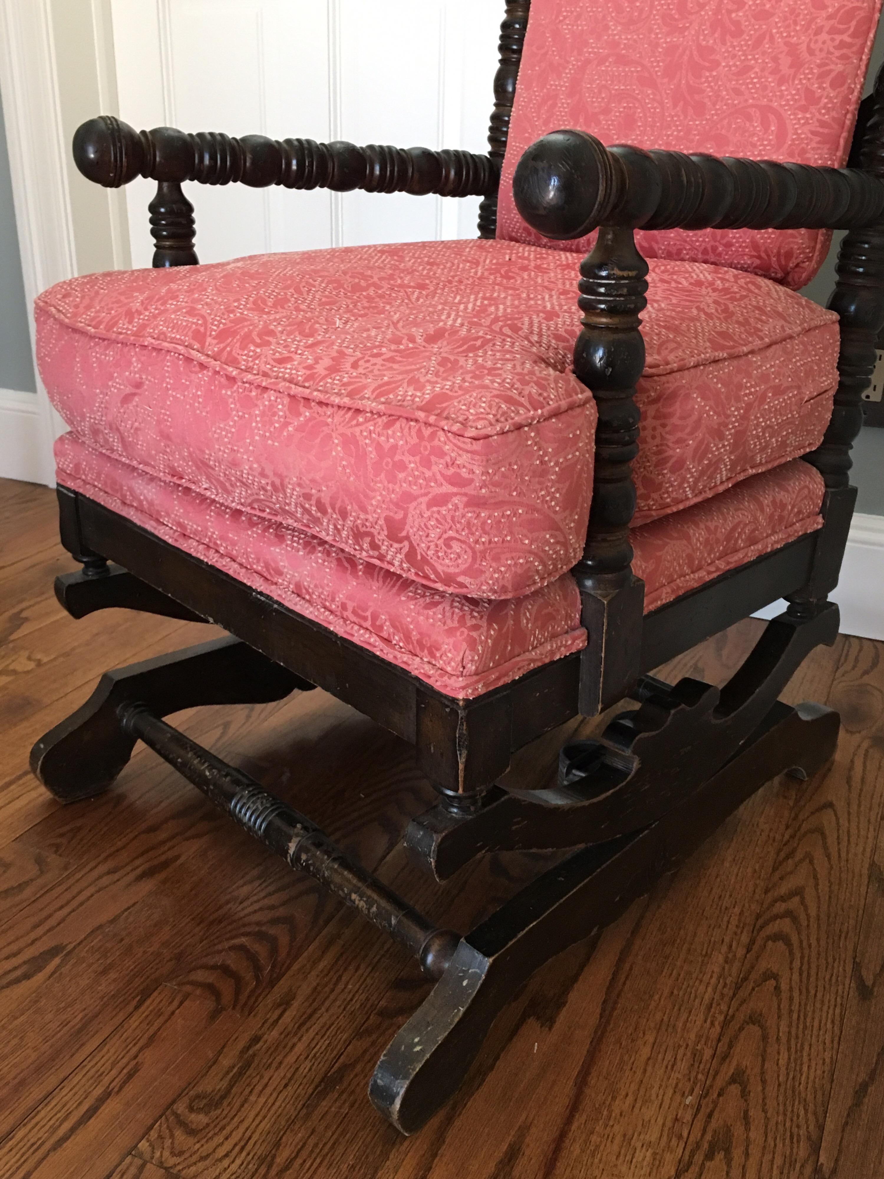 19th Century American Platform Rocker with Footstool by George Hunzinger For Sale 2