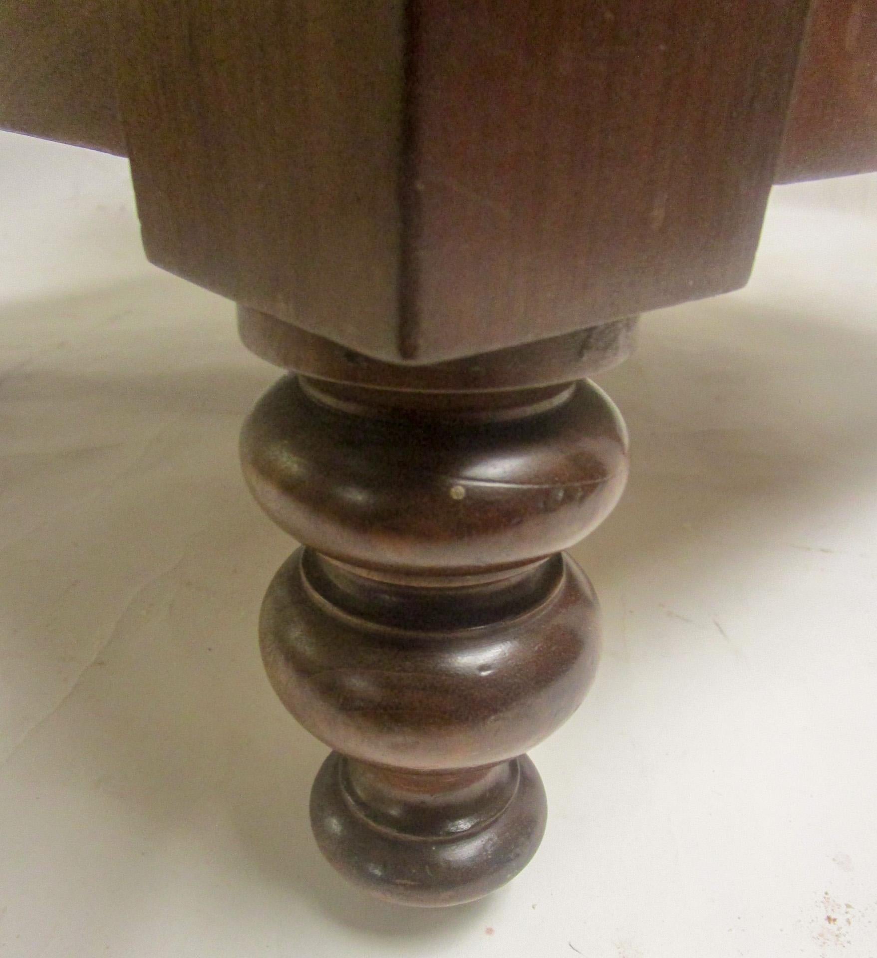19th C American Sheraton Walnut Library Steps or Side Table w/Tooled Leather Top 7