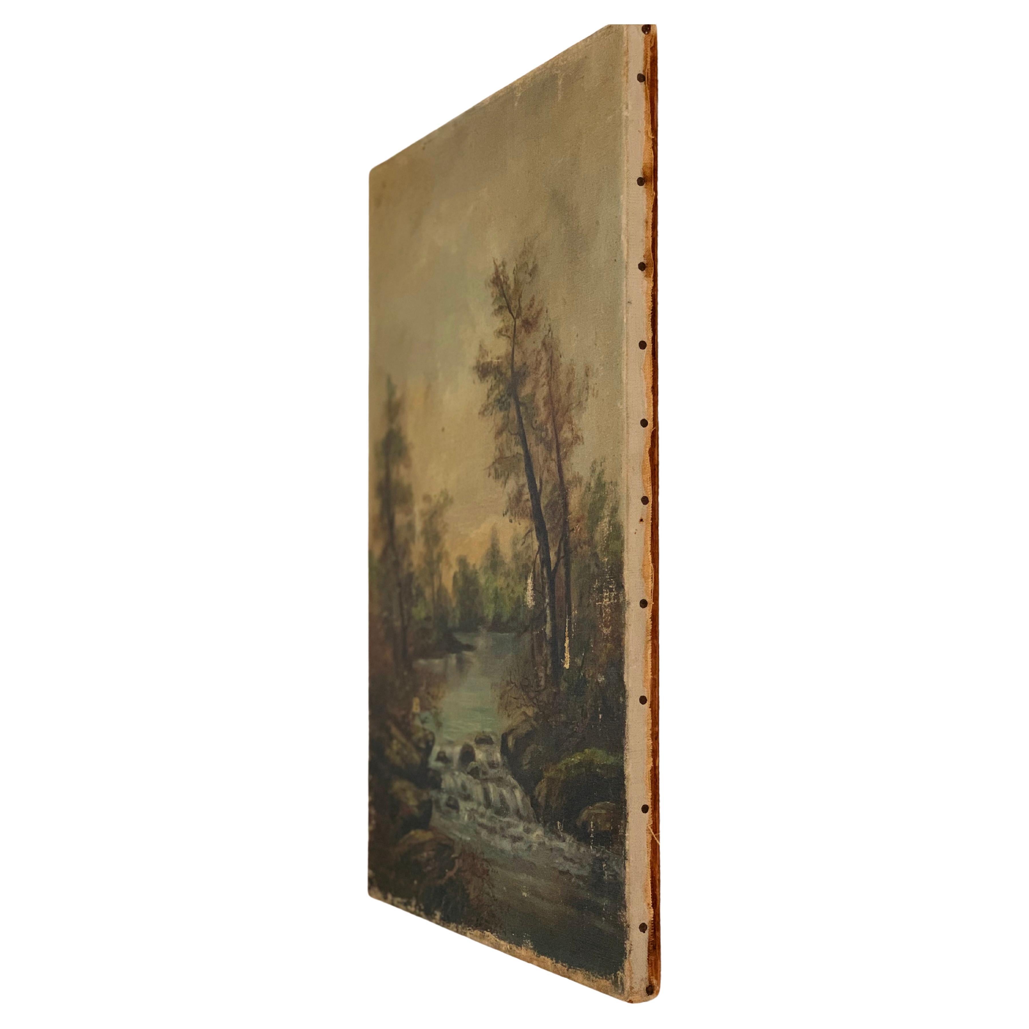 Hand-Painted 19th Century American Water Color Landscape Art For Sale