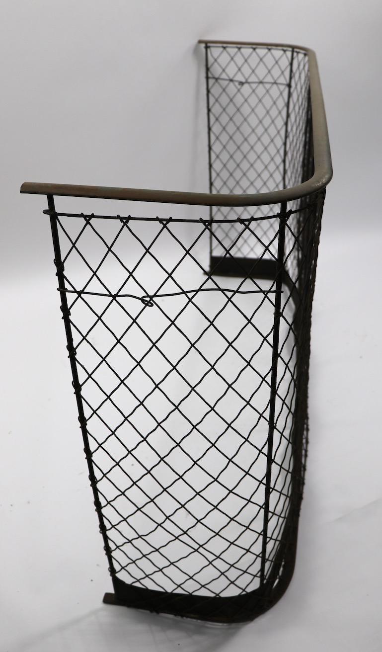 19th Century American Wrought Iron Brass and Wire Nursery Screen 6