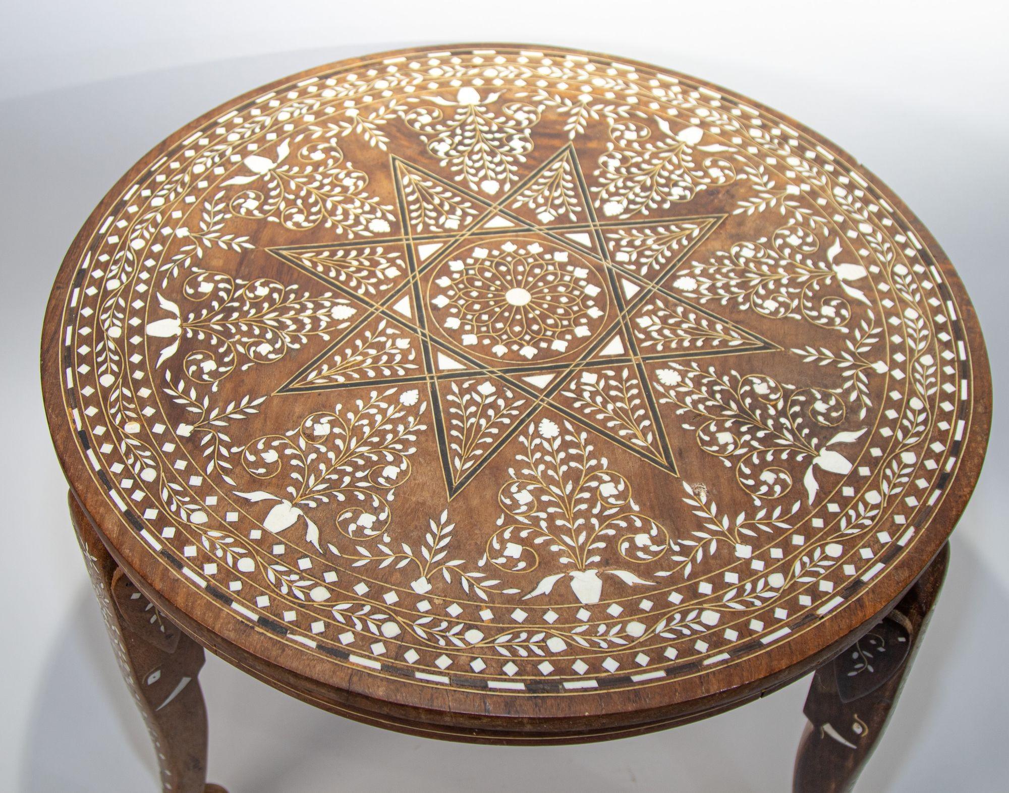 19th C. Anglo Indian Mughal Side Table In Good Condition In North Hollywood, CA