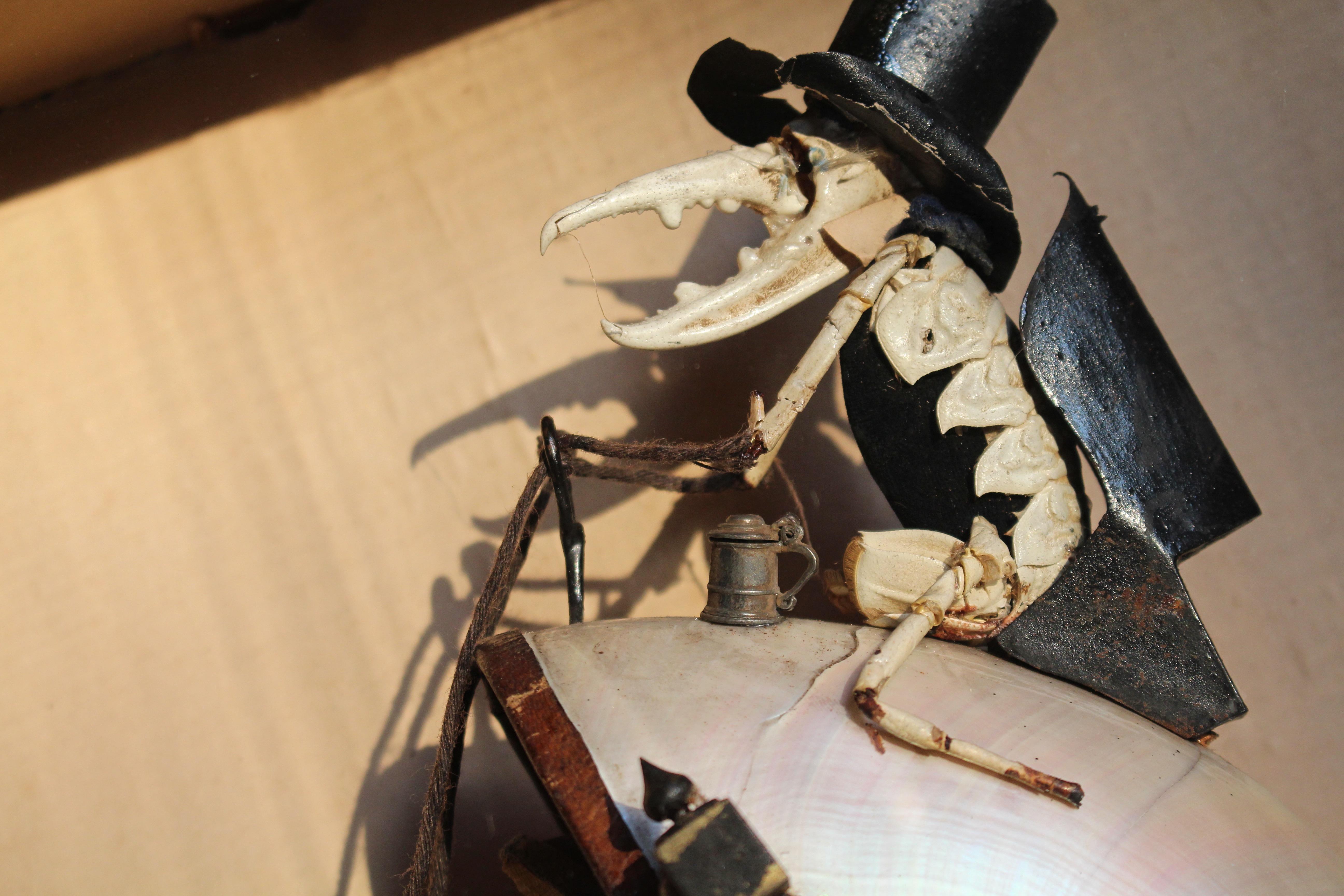 A.I.C.C. Taxidermie scène anthropomorphe de caméléon et de crustacé Walter Potter Bon état - En vente à Lowestoft, GB