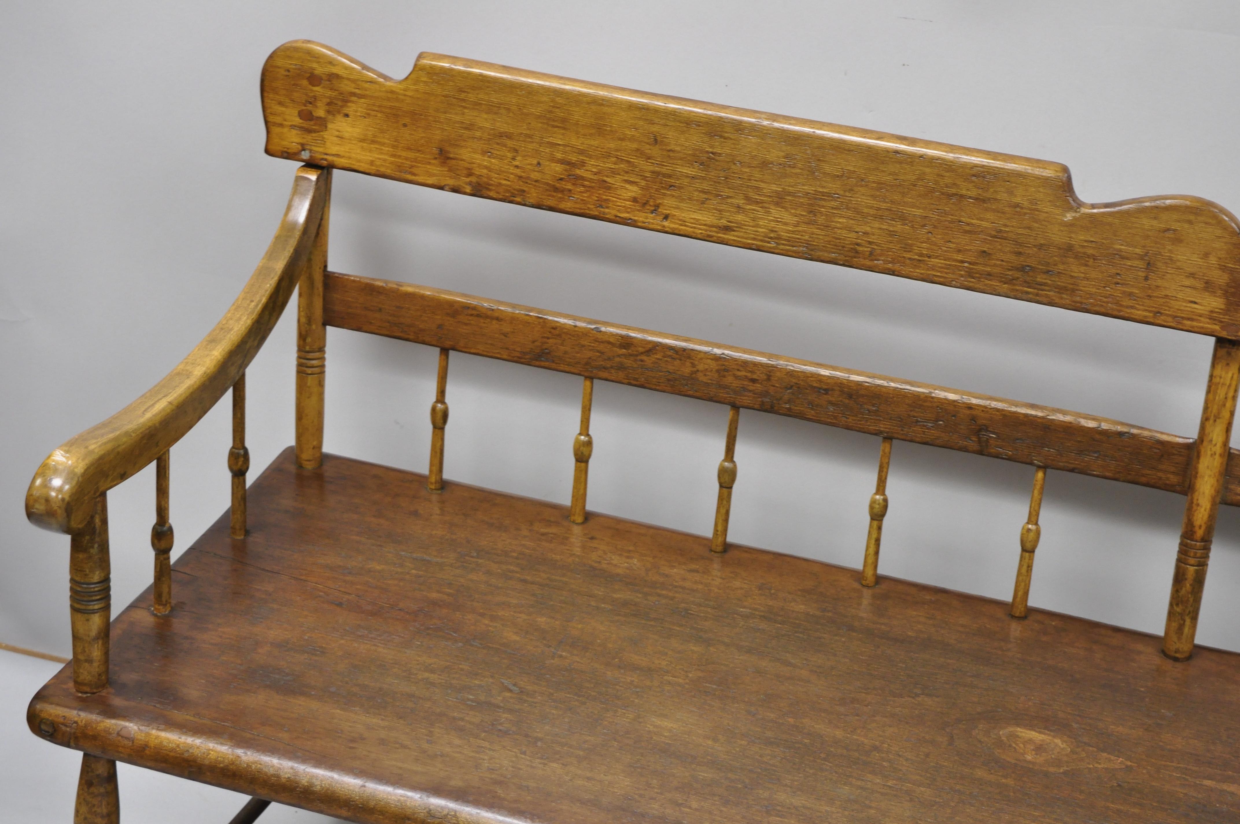 antique spindle back bench