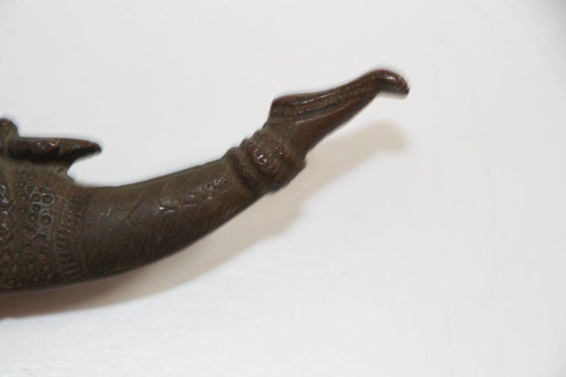 Indian 19th c. Antique Bronze Betel Nut Cutters from India Radha and Krishna For Sale