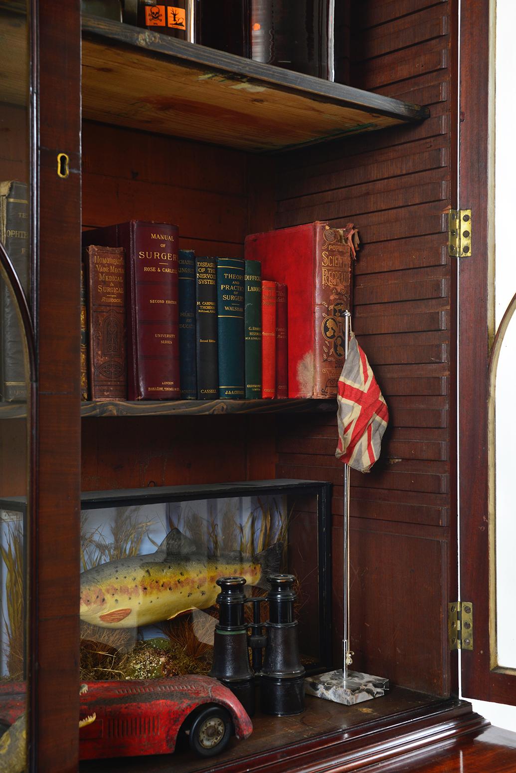 Antique English Regency Mahogany Secretaire Bookcase Library Office Desk 2