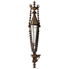 19th Century Antique French, Faceted Mirror Wall Sconce