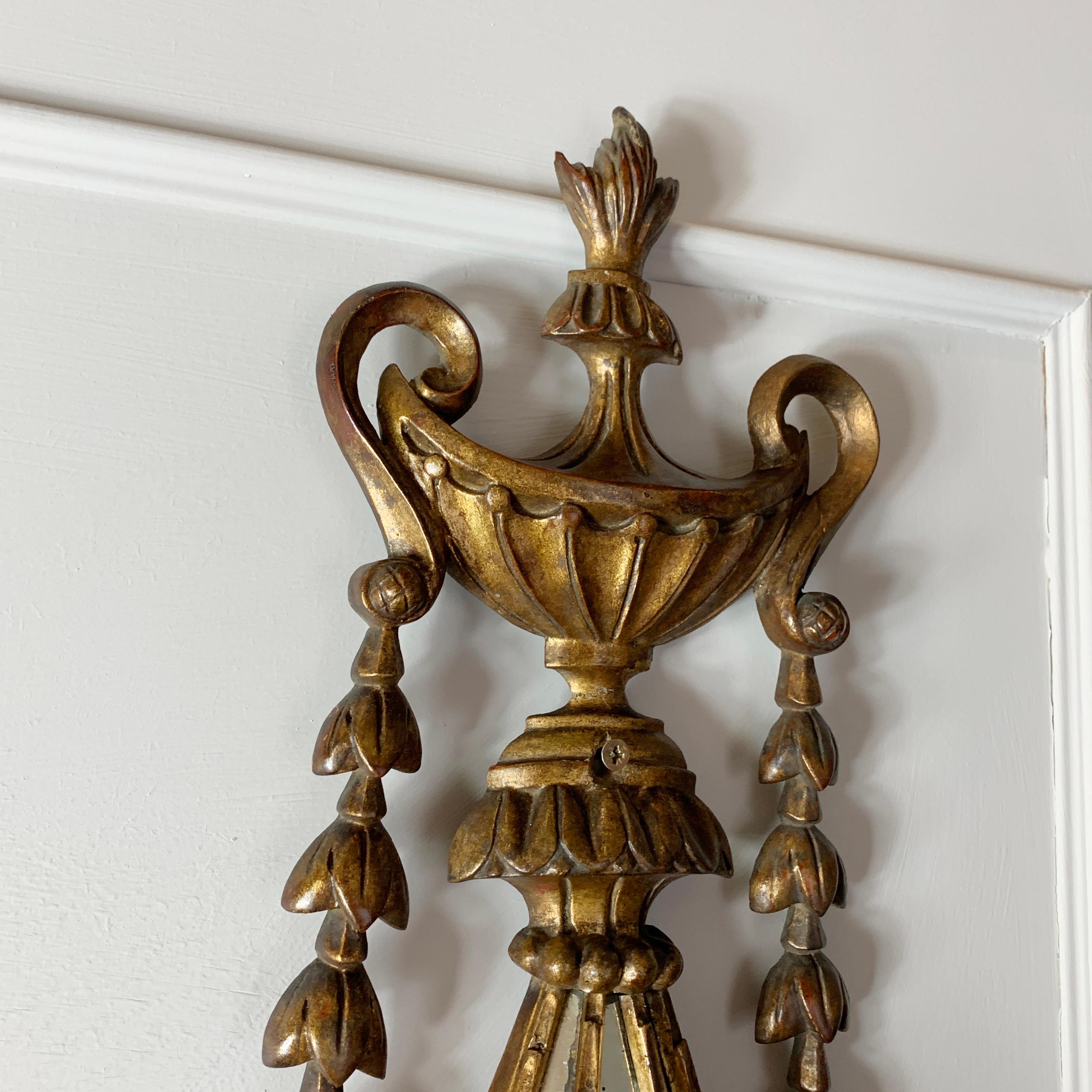 19. Jahrhundert Antique French, vergoldeter Facettenspiegel Wandleuchter im Angebot 5