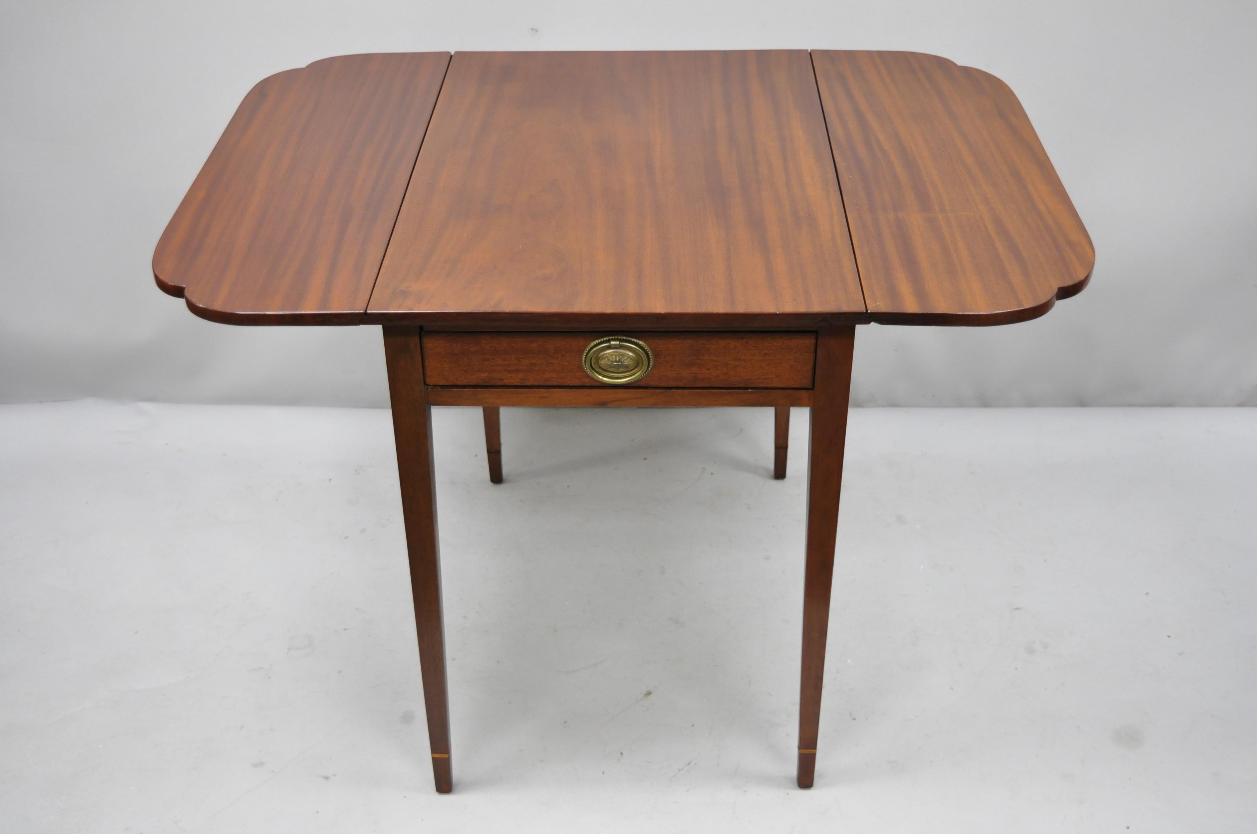 antique mahogany side table with drawer