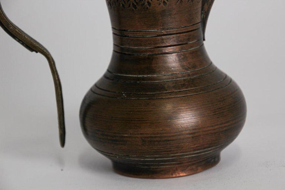 19th c Antique Middle Eastern Dallah Turkish Ottoman Bronze Copper Coffee Pot For Sale 8