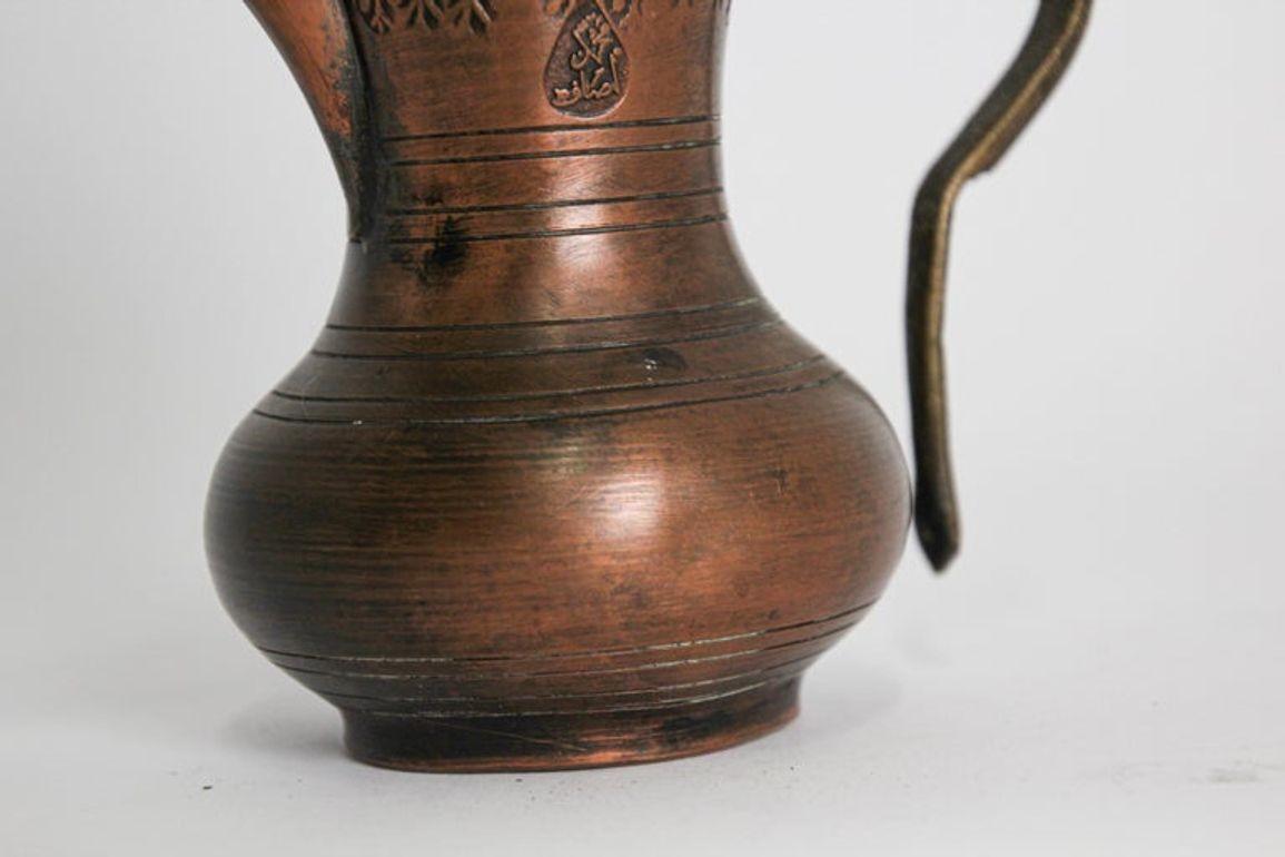 19th c Antique Middle Eastern Dallah Turkish Ottoman Bronze Copper Coffee Pot For Sale 13