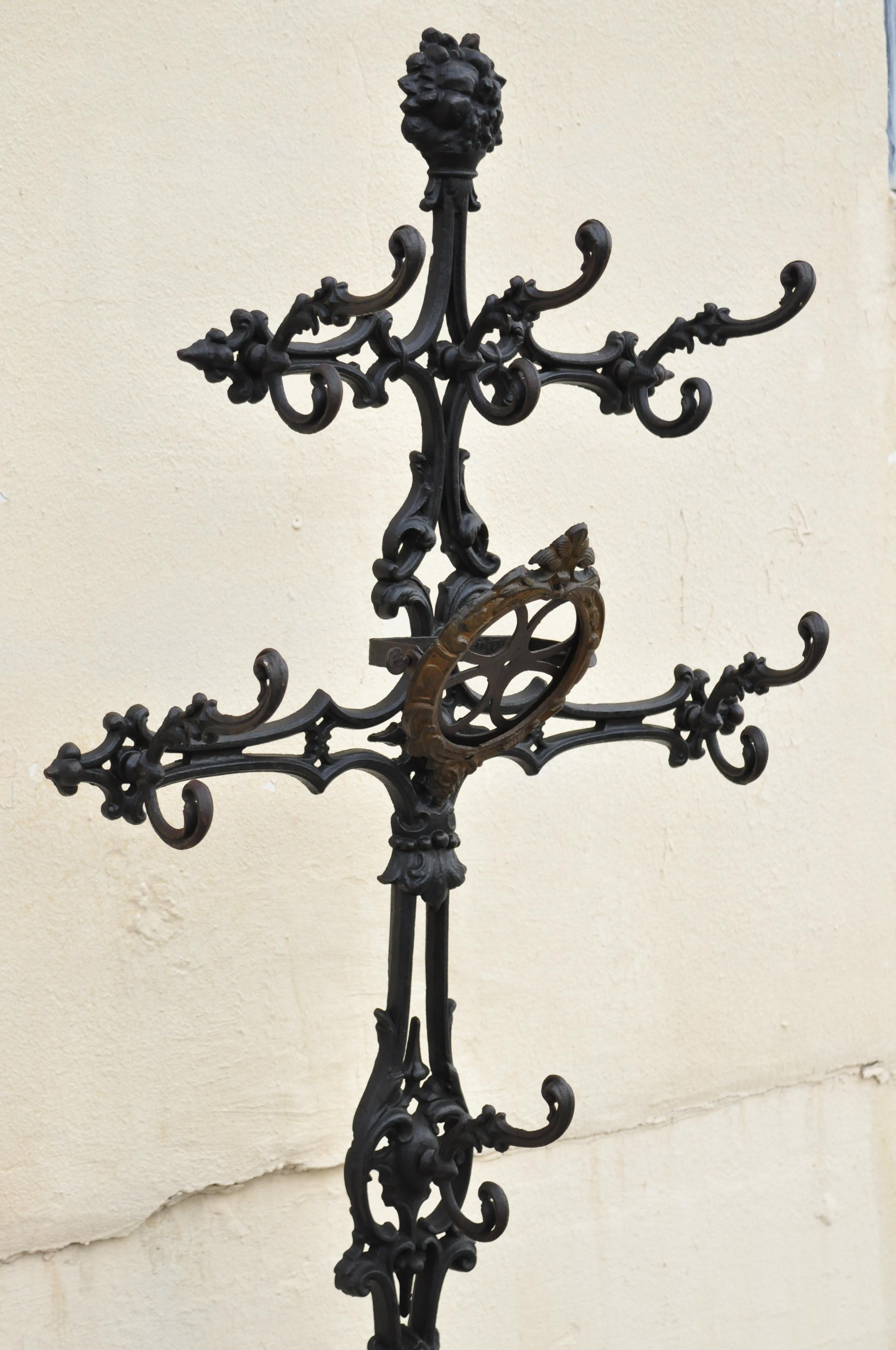 antique iron coat rack